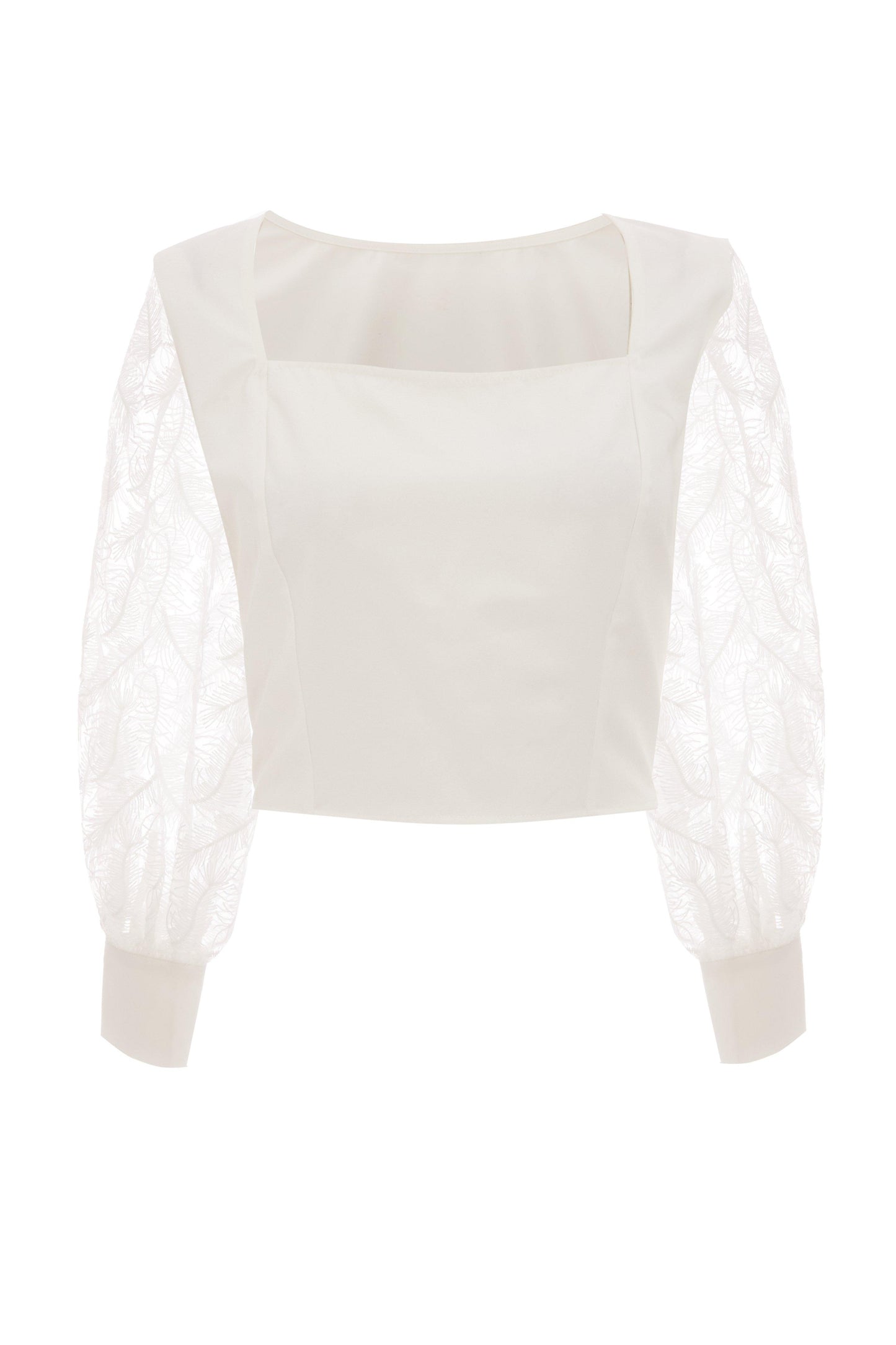 White Square Neck Crop Top