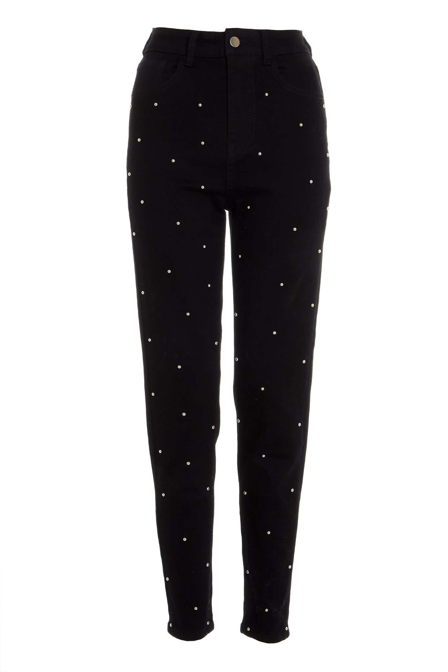 Black Stud Front Skinny Jeans