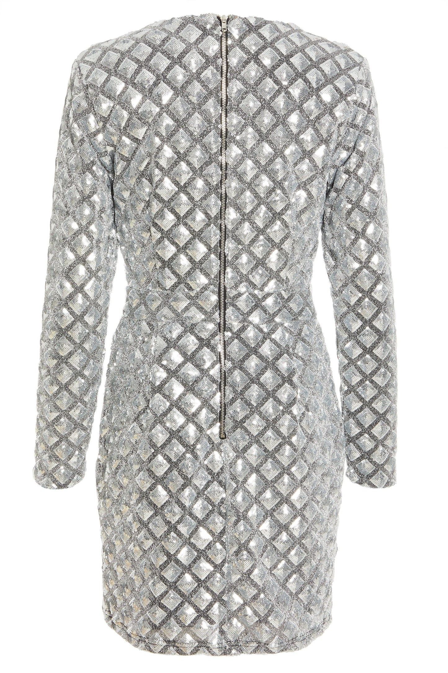 Silver Sequin Bodycon Dress
