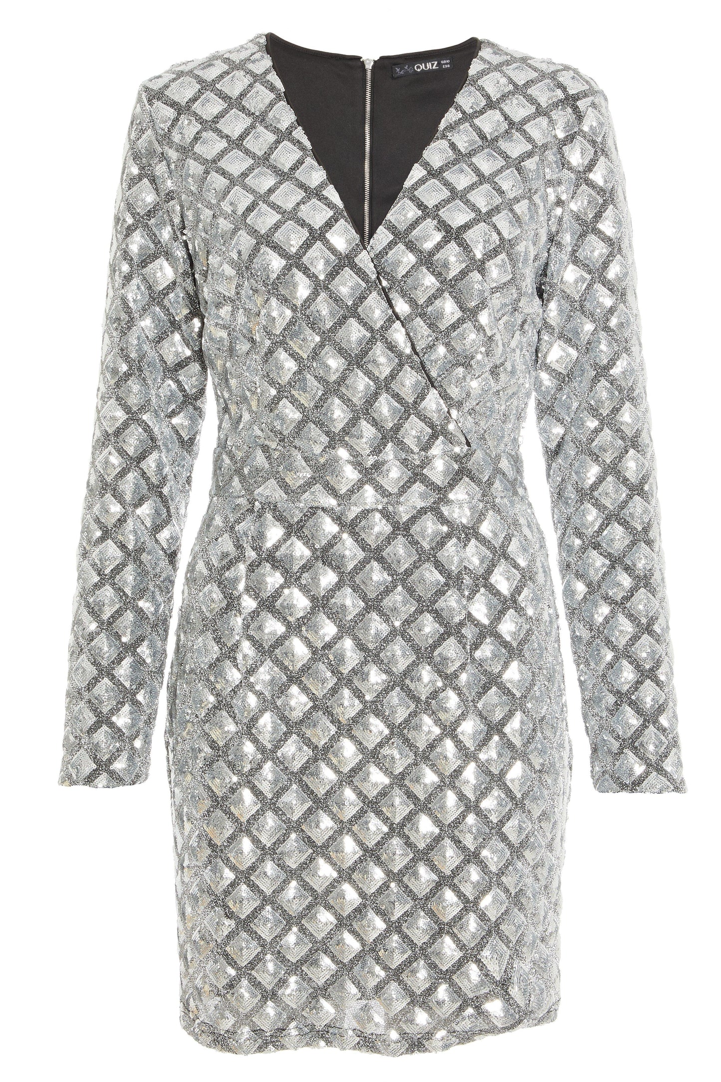 Silver Sequin Bodycon Dress