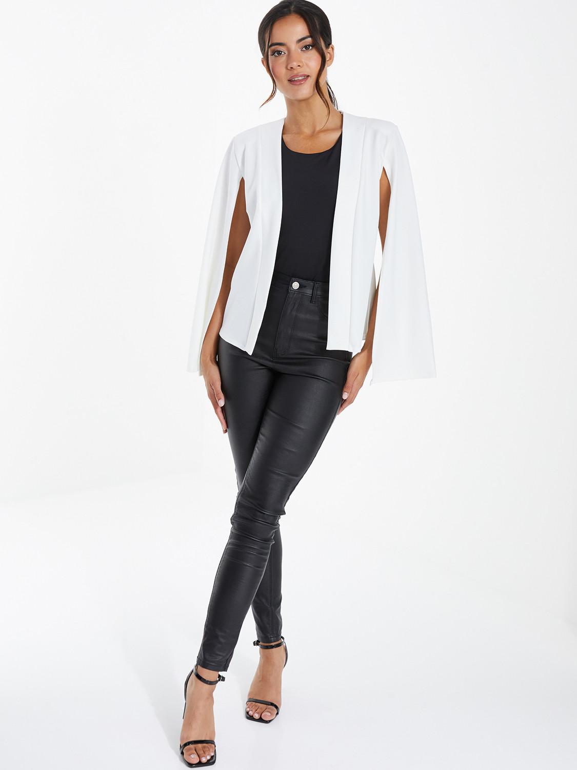 Cream Split Sleeves Blazer