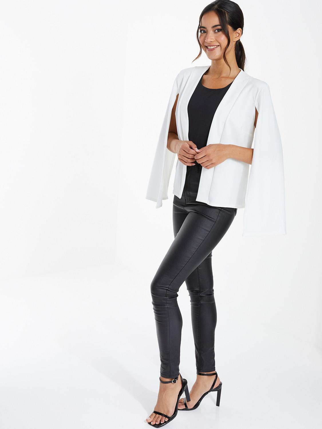 Cream Split Sleeves Blazer