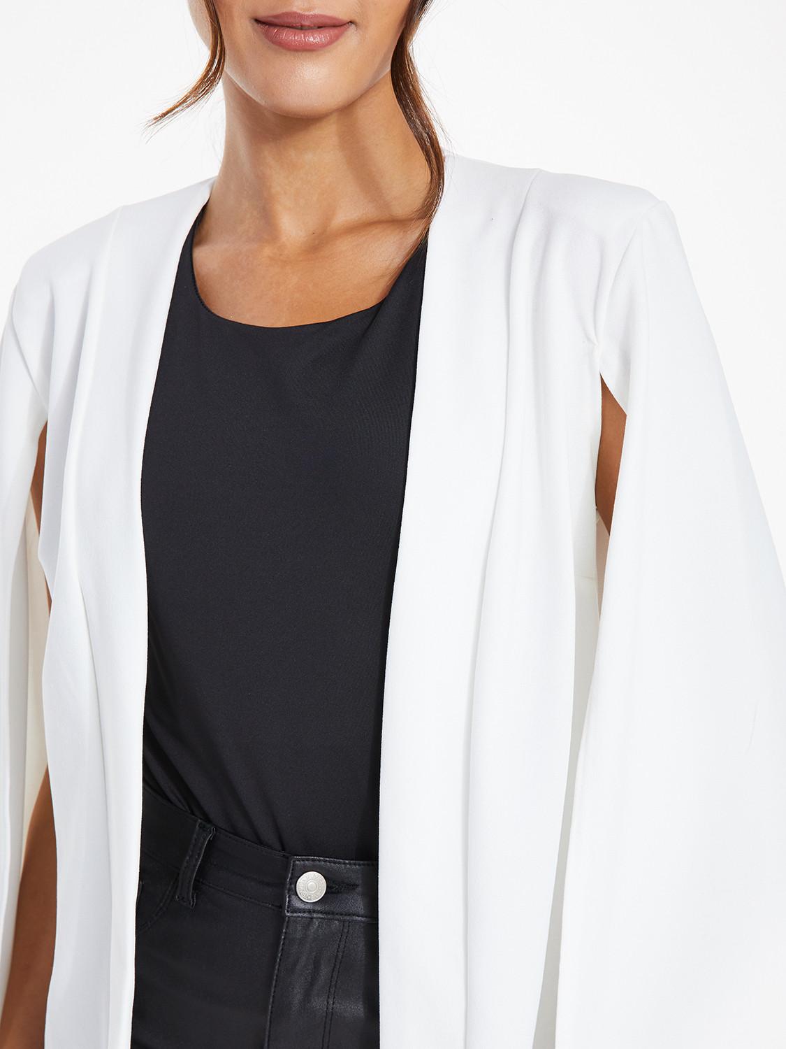 Cream Split Sleeves Blazer