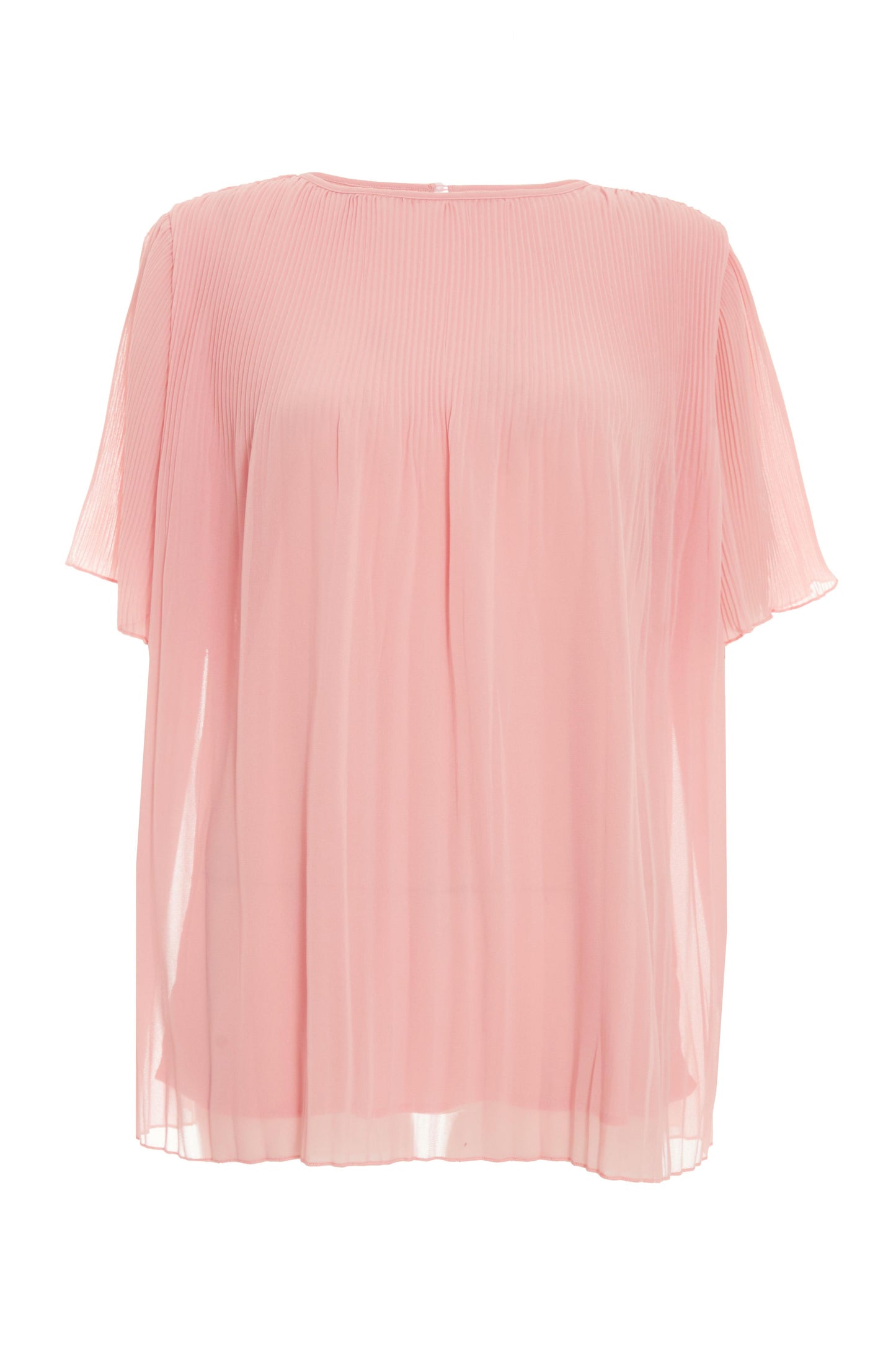 Pink Chiffon Pleated Blouse