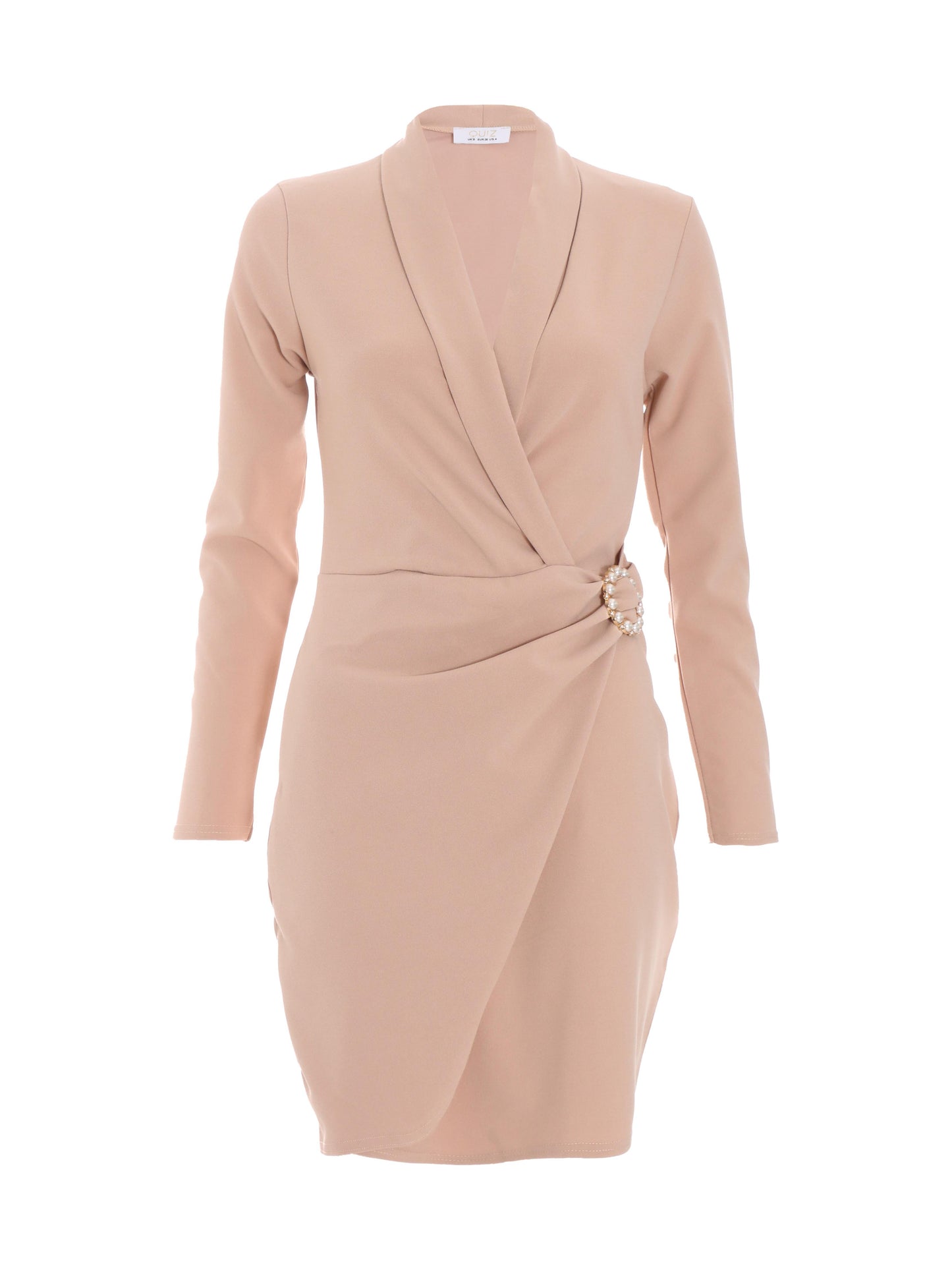 Stone Wrap Buckle Blazer Dress