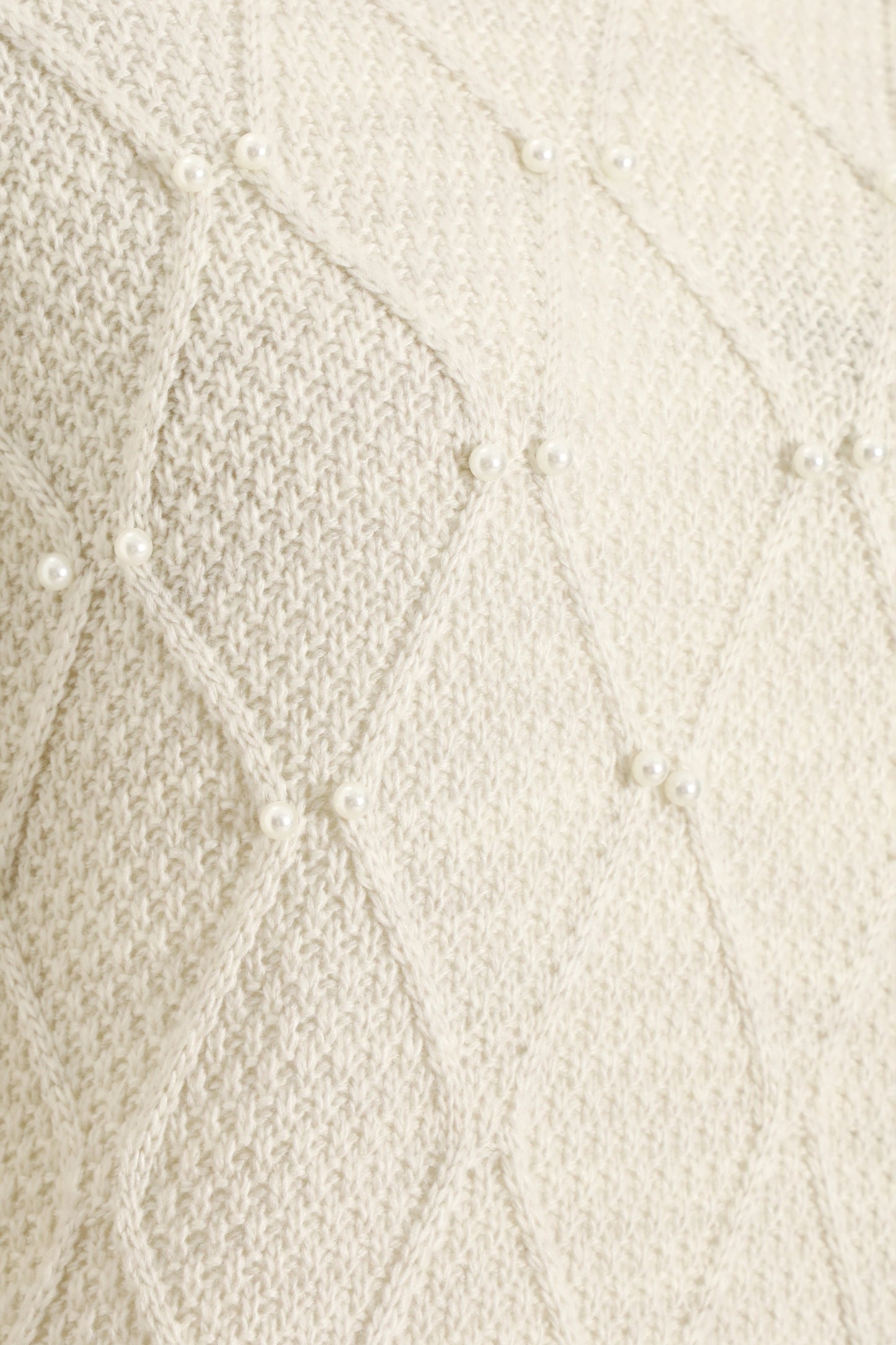 Stone Knit Pearl Detail LSL Turtle Neck Jumper