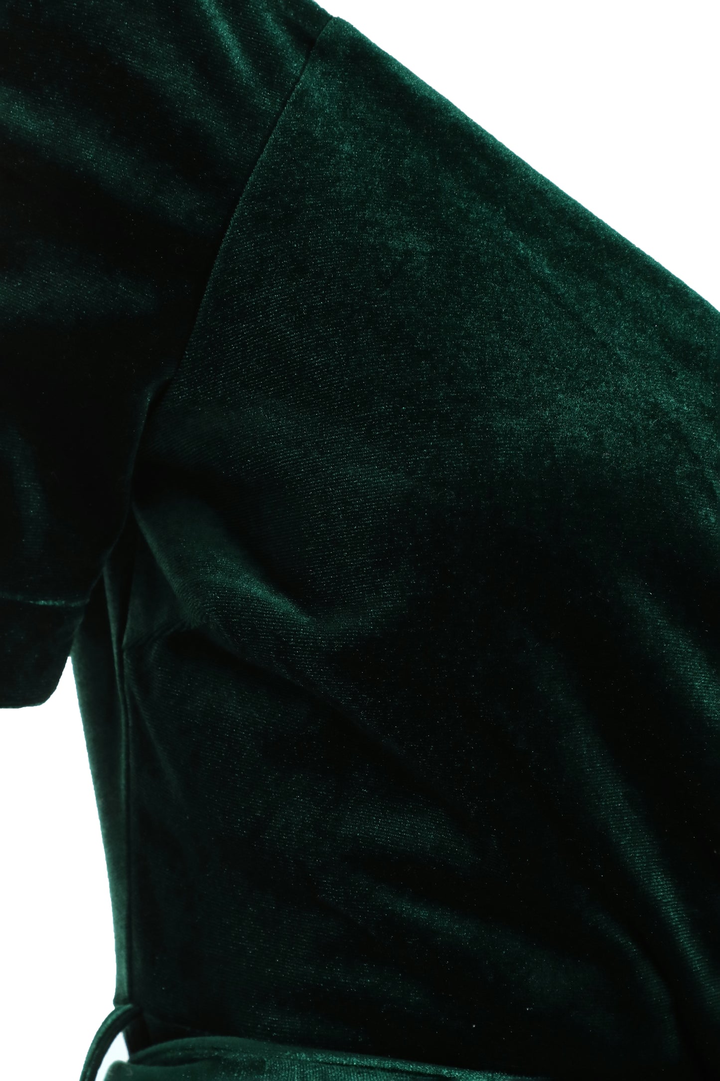 Bottle Green Velvet Bardot Dip Hem Dress