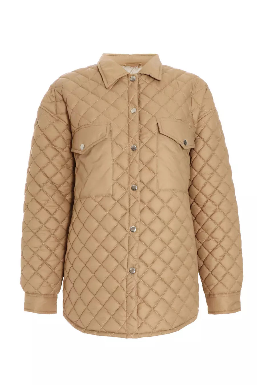 Stone Quilted Shacket — S Small 6