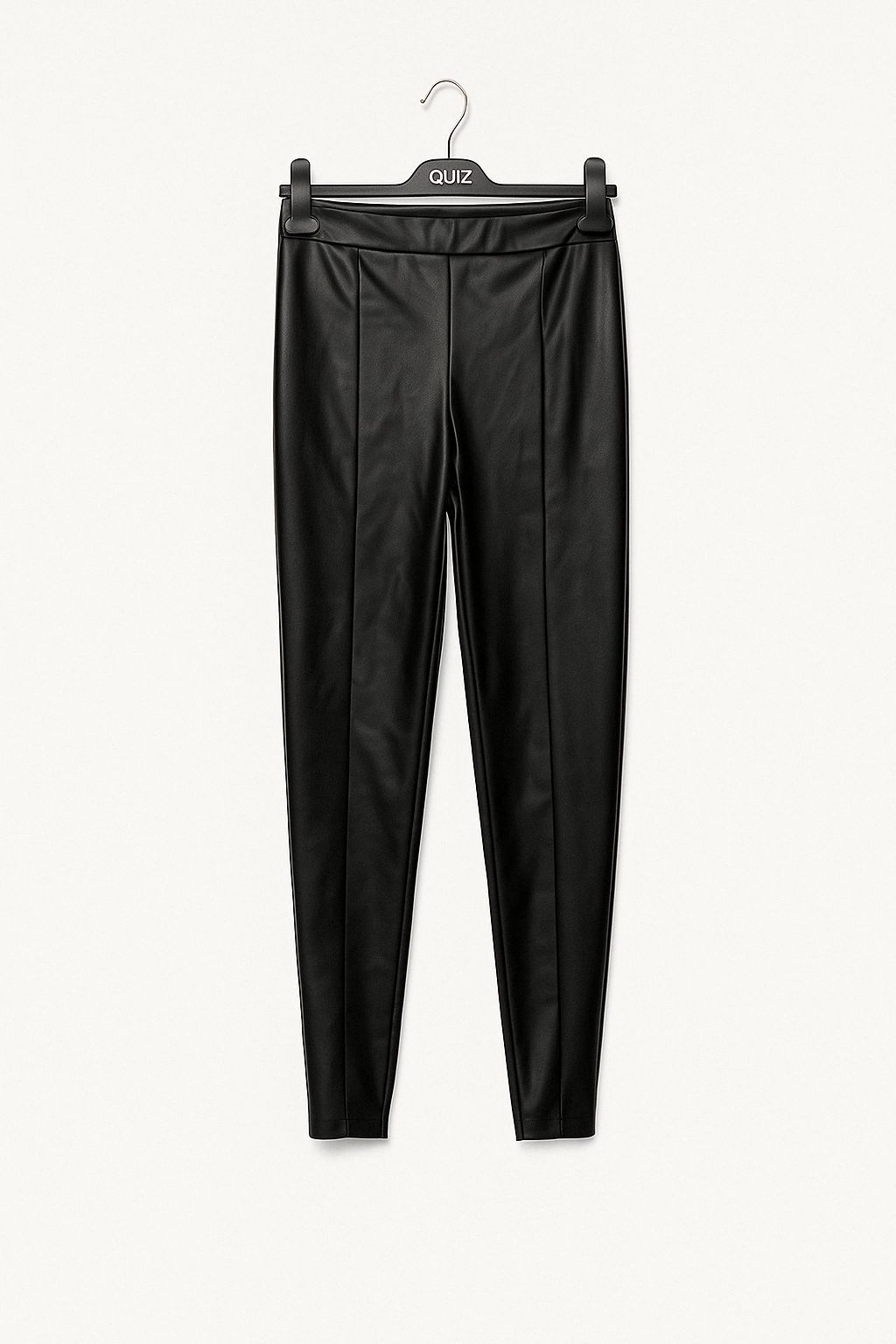 BLK PU SPLT HEM GLD CHN BLT LEG