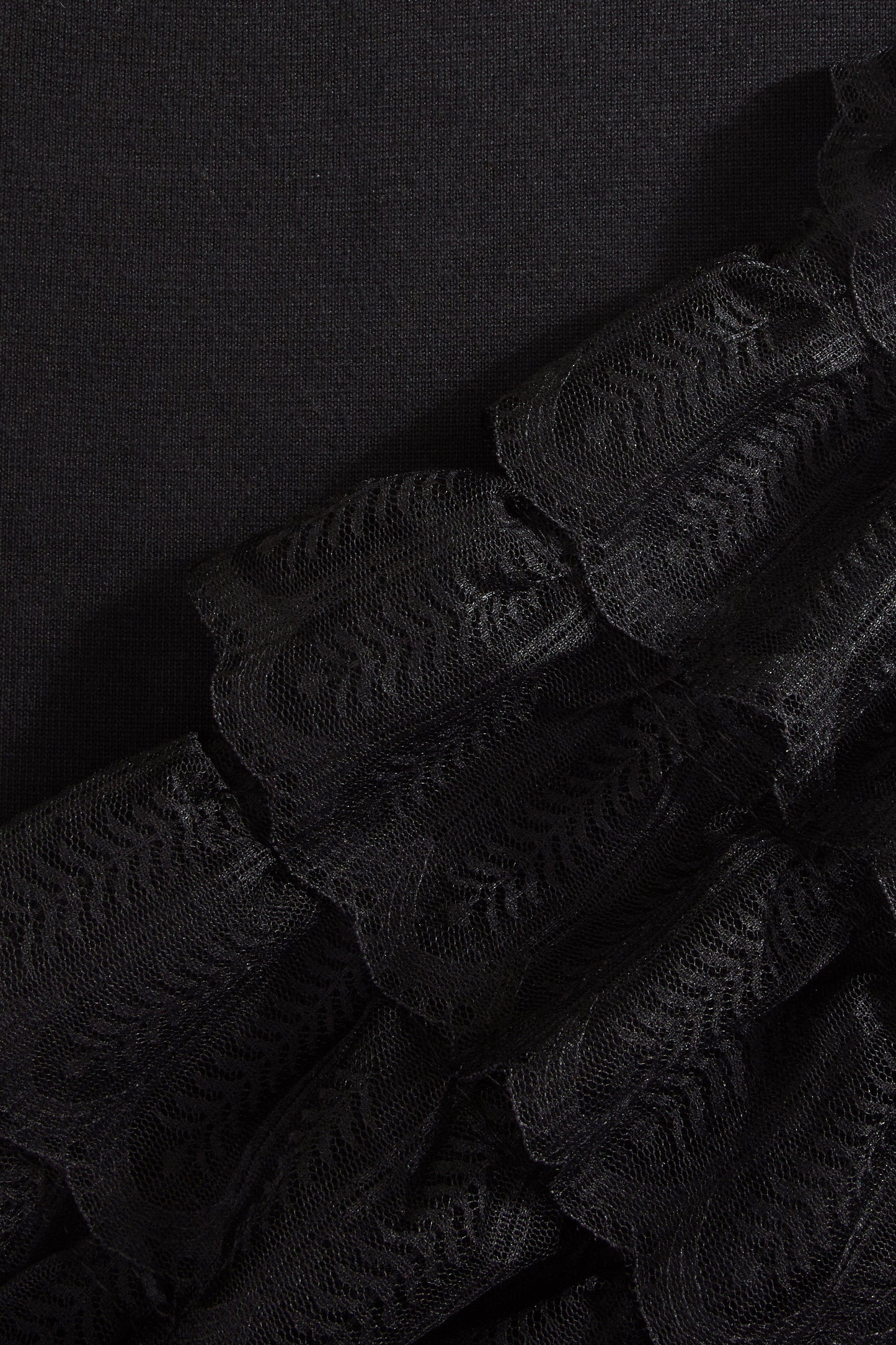 Black Knitted Lace Sleeve Jumper