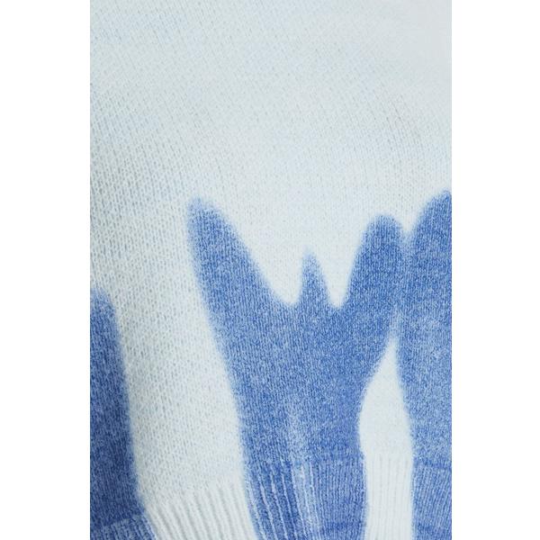 Blue Spray Print Crop Jumper