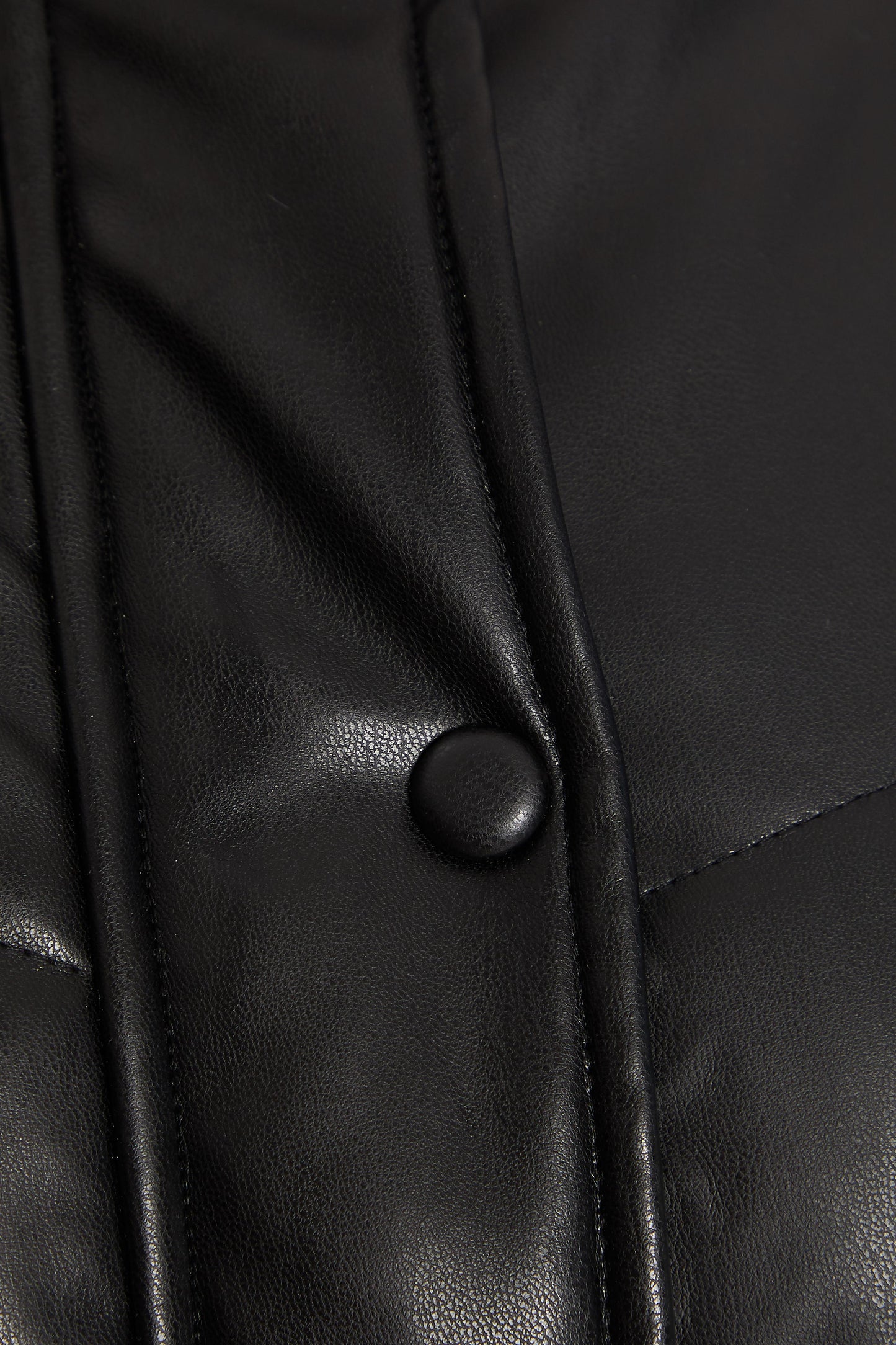 Black Short Faux Leather Gilet