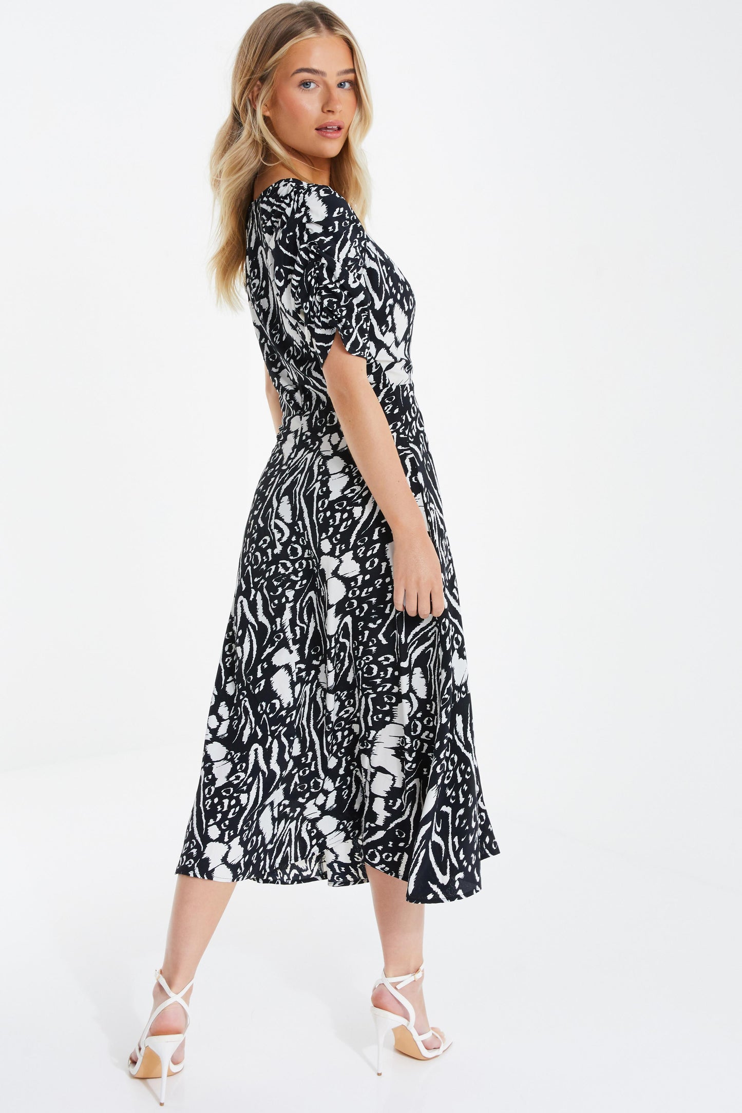 Petite Animal Print Midi Dress