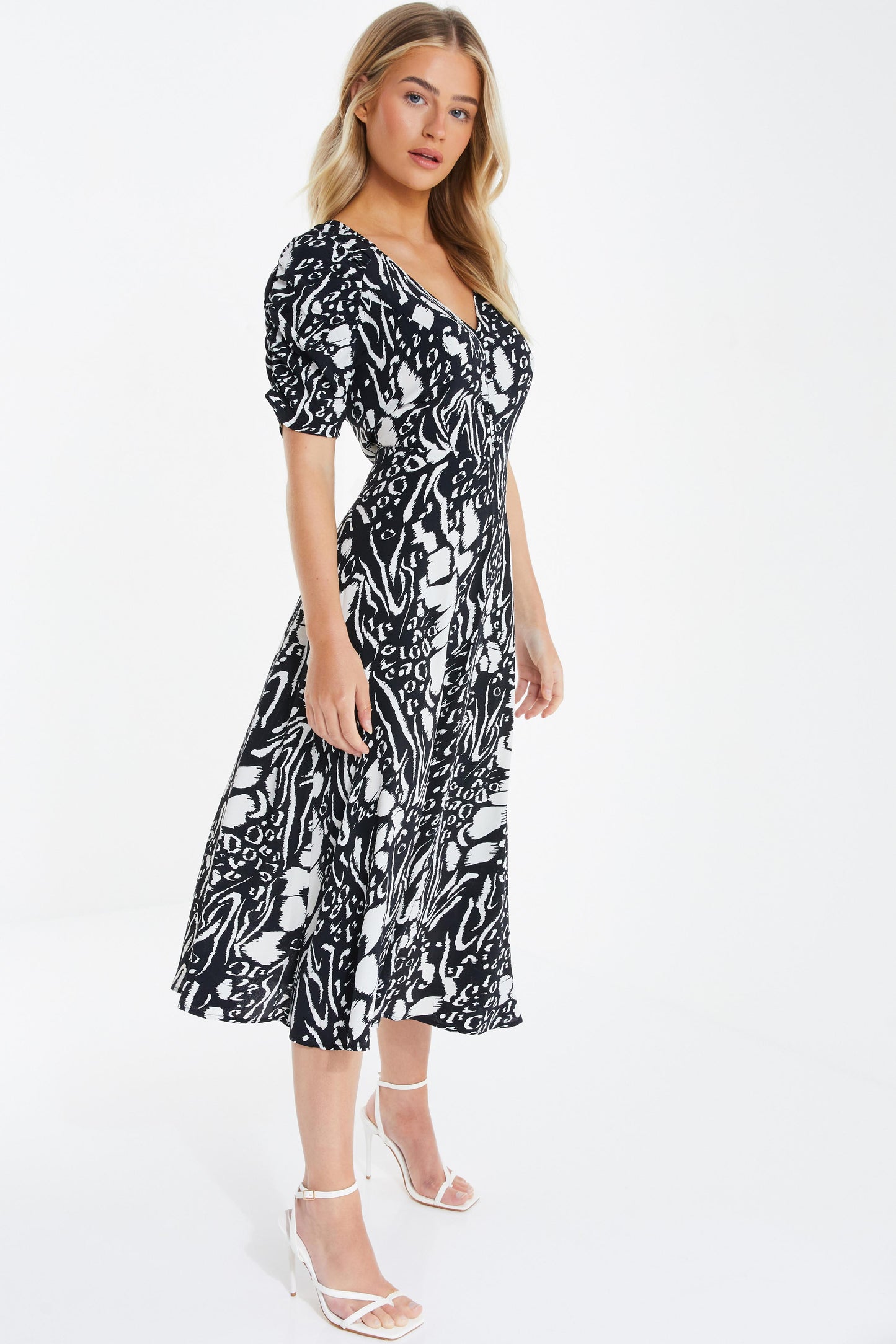 Petite Animal Print Midi Dress