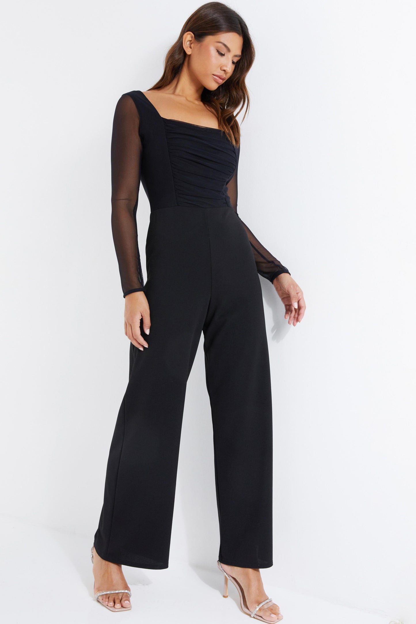 Ruched Palazzo Jumpsuit