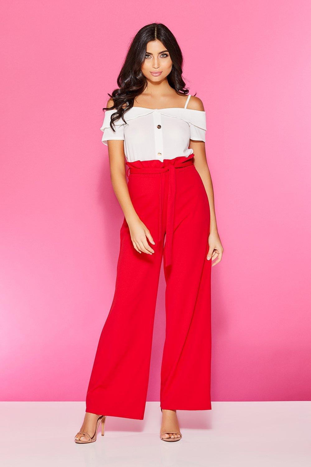 Cream Button Strap Cold Shoulder Top