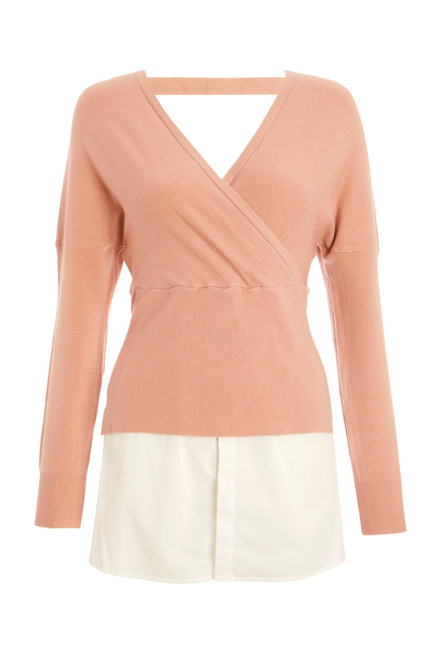 Pink Knitted Wrap Jumper — S Small 6