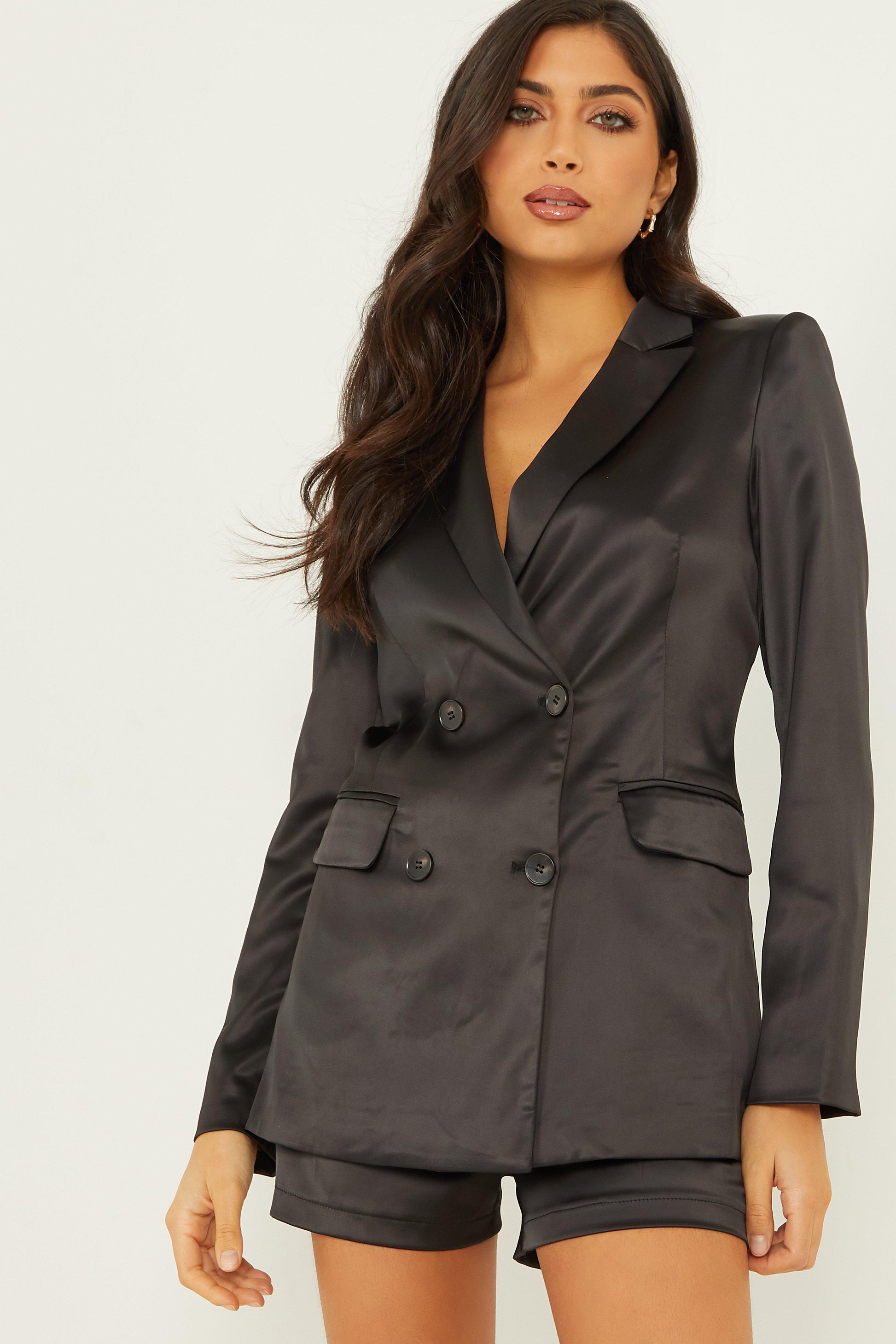 Black Satin Blazer — S Small 6