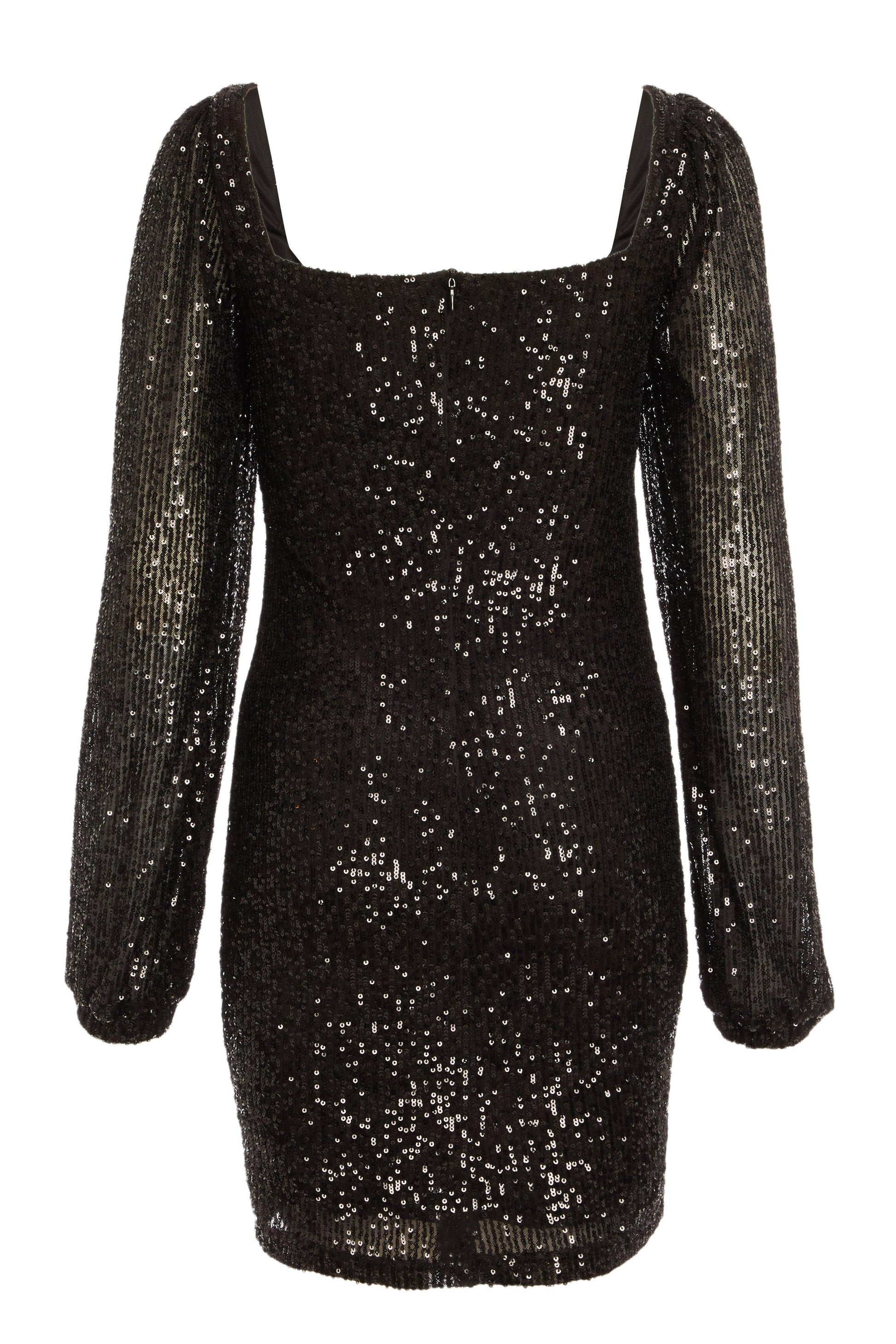 Black Sequin Bodycon Dress — 10
