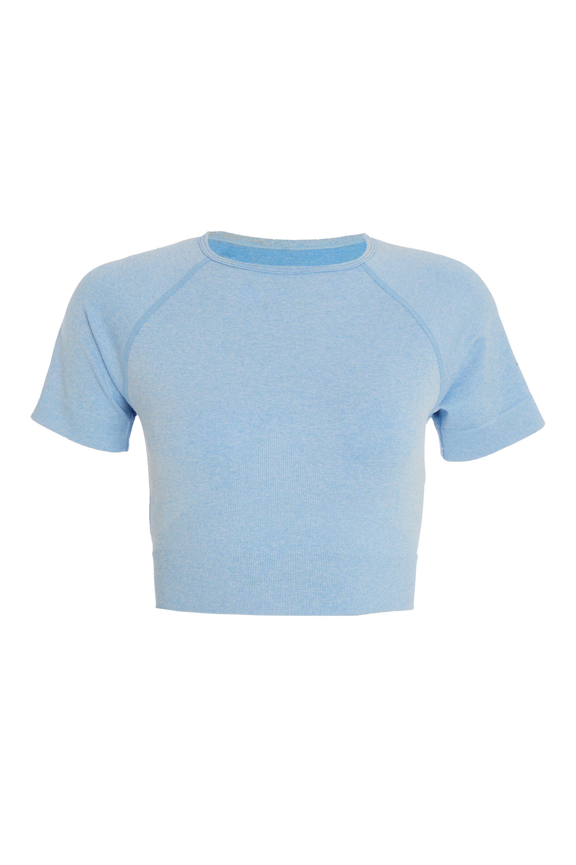 Blue Seamless Crop Top — Large