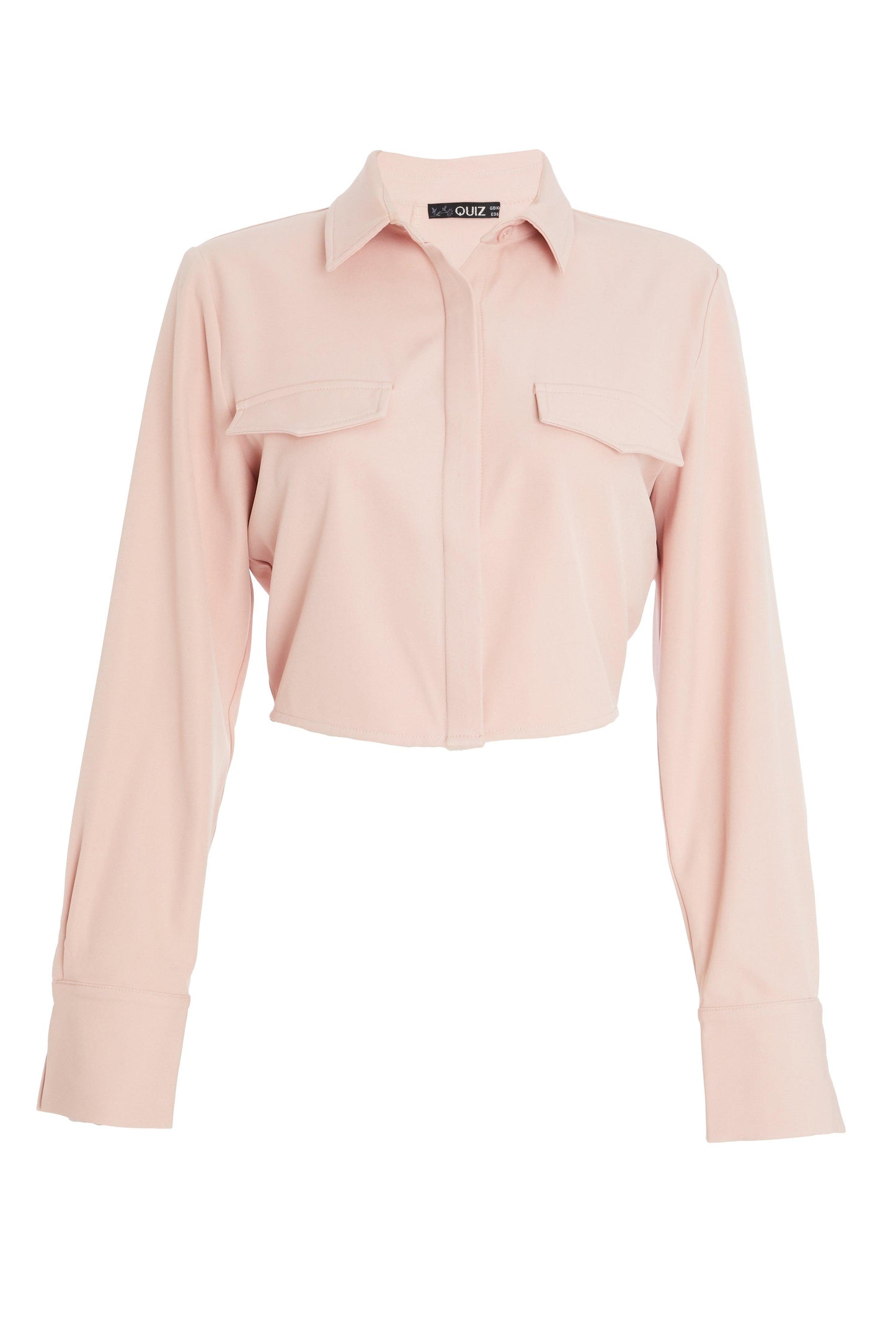 Pink Open Back Cord Crop Jacket