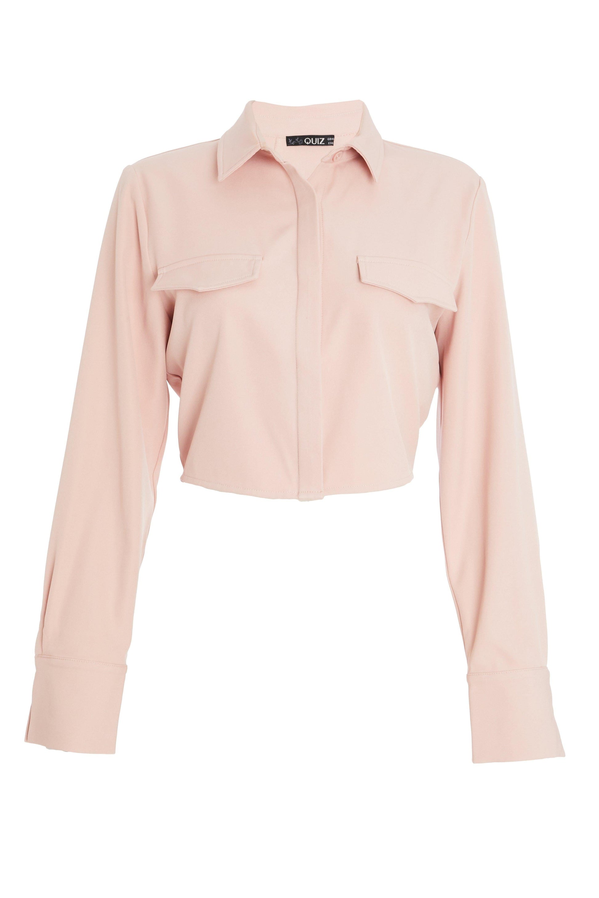 Pink Open Back Cord Crop Jacket â€” 12