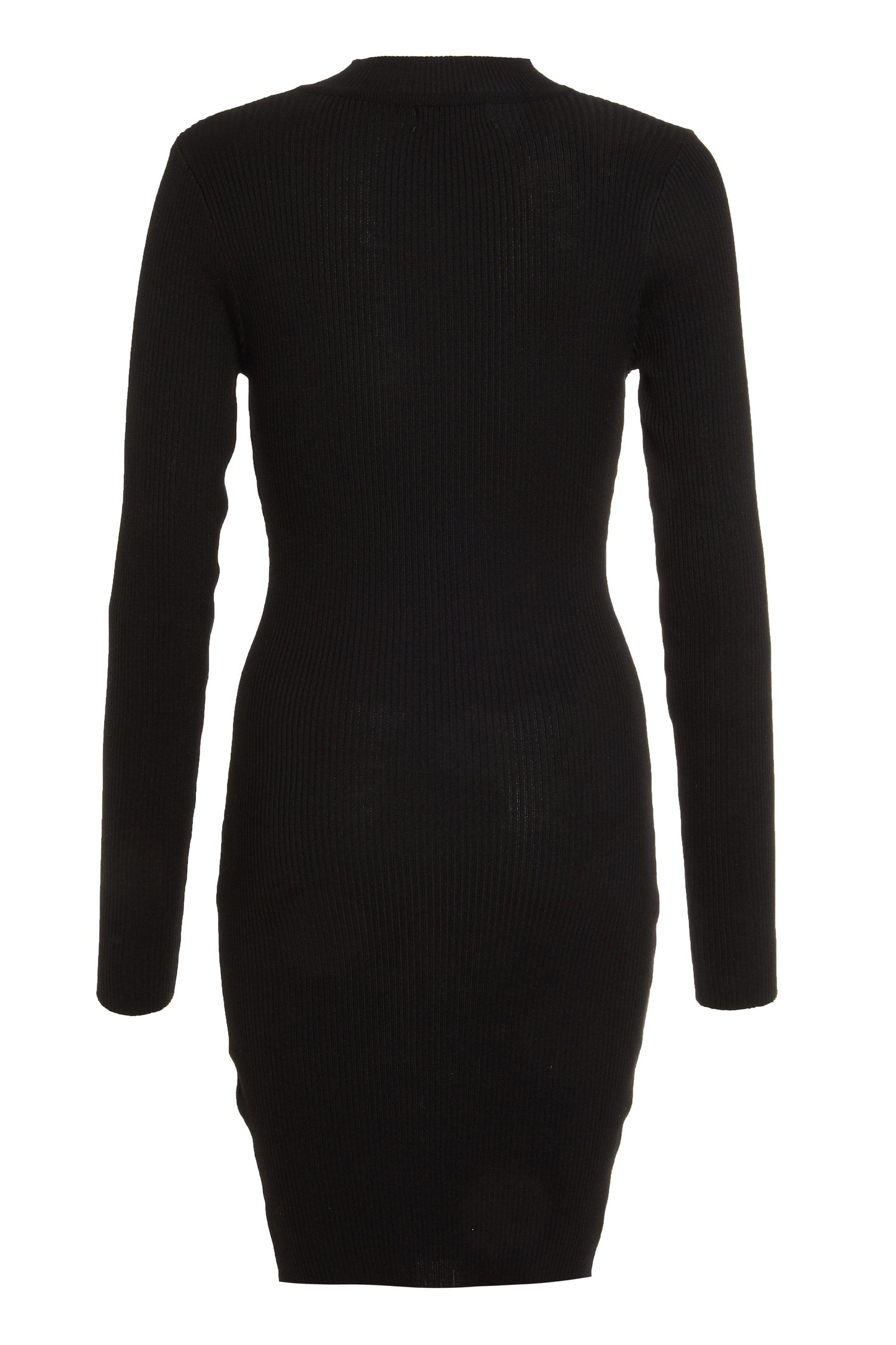 Black Cut Out Ribbed Jumper Dress