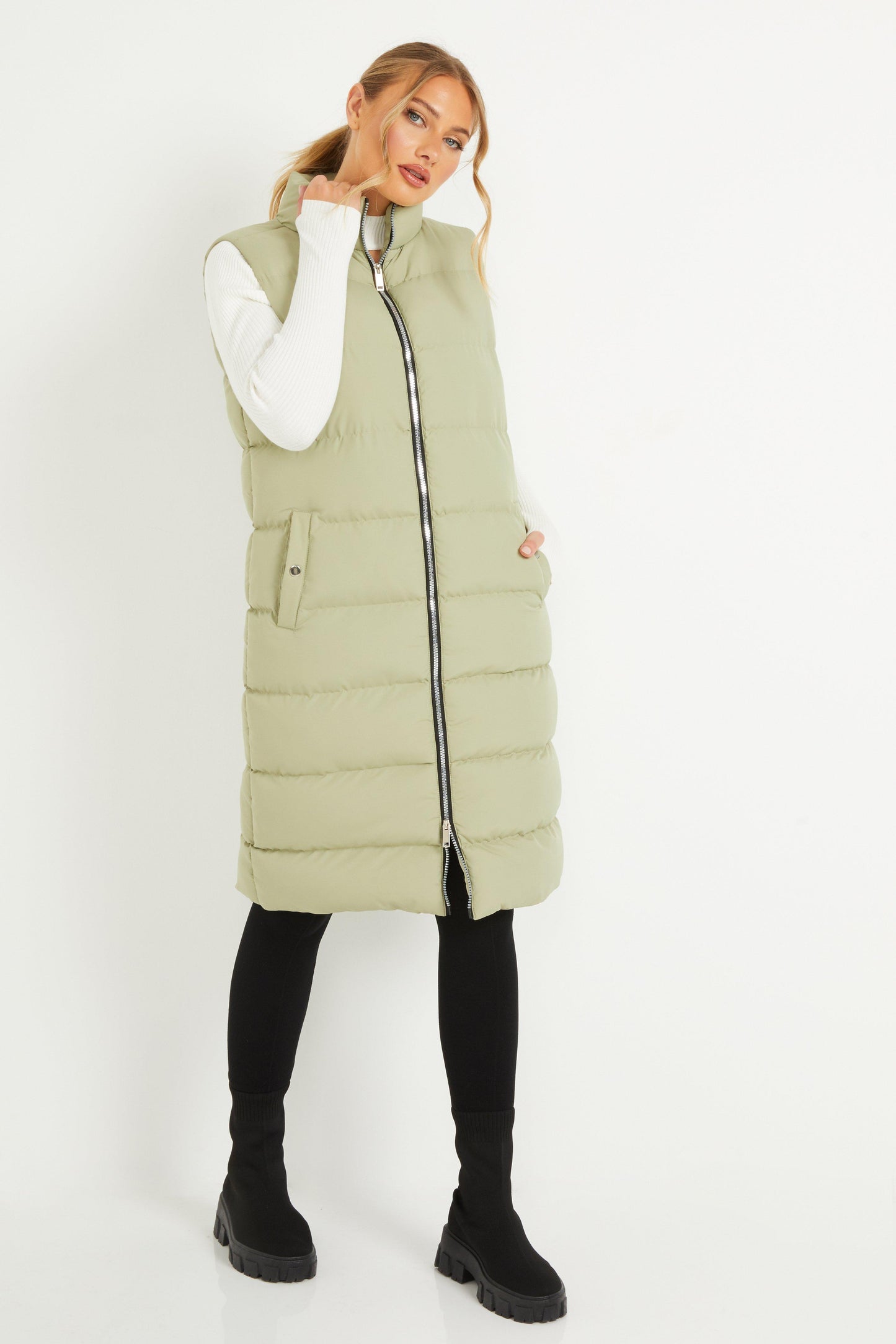 Sage Longline Padded Gilet