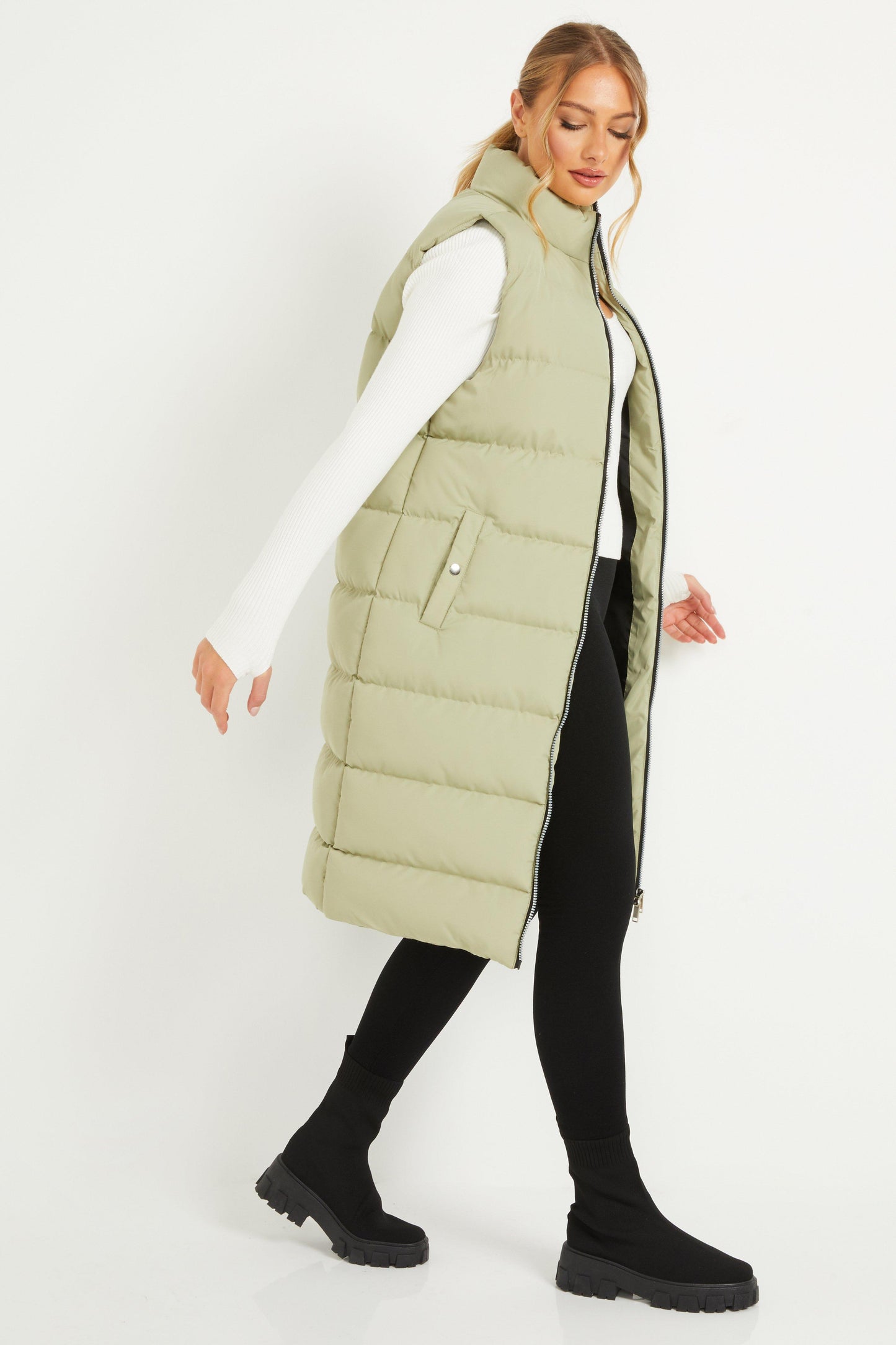 Sage Longline Padded Gilet