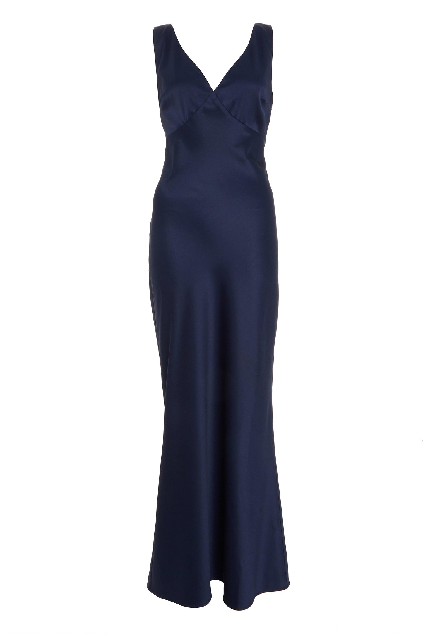 Navy Satin Slip Maxi Dress — 12