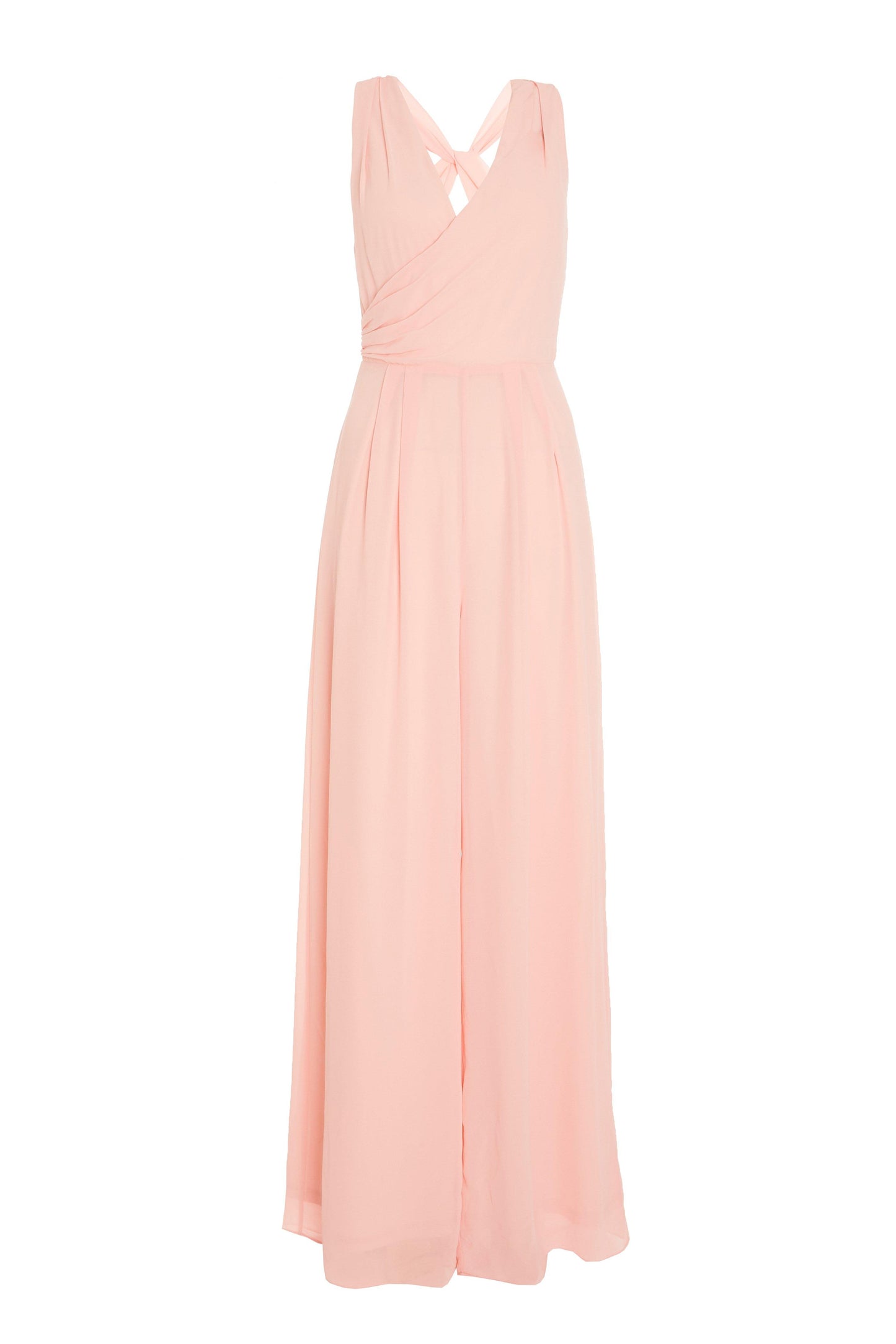 Peach Chiffon Wrap Palazzo Jumpsuit