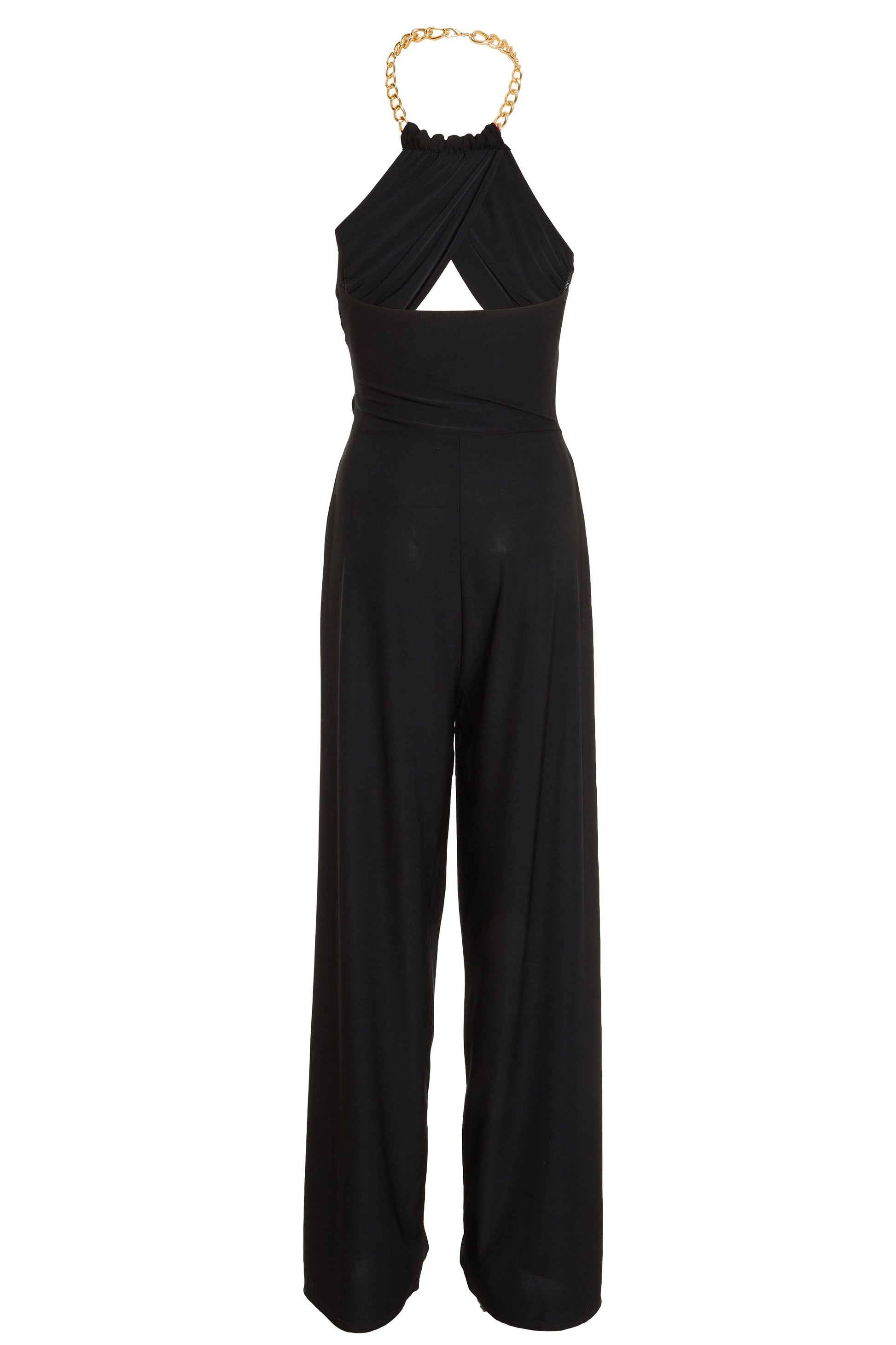 Halter Neck Palazzo Jumpsuit — BLACK / S Small 6