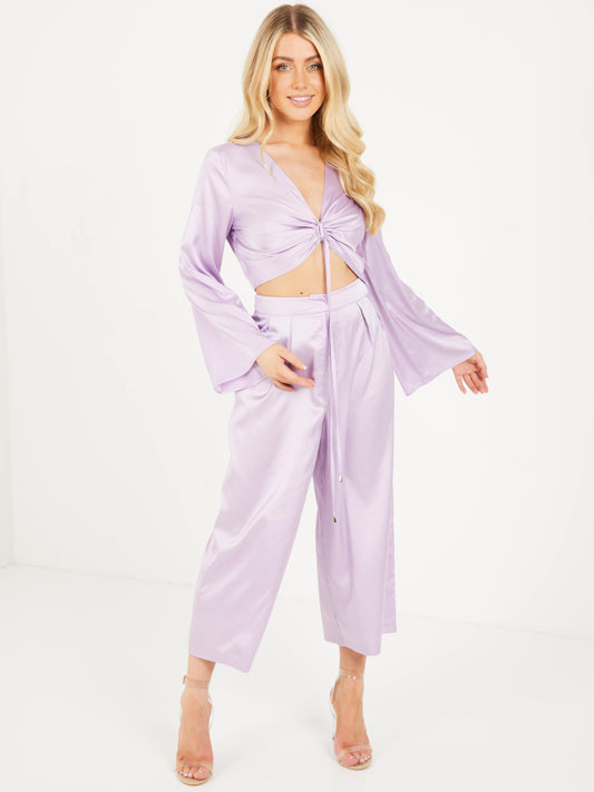 Satin High Waist Culottes Trouser — 12
