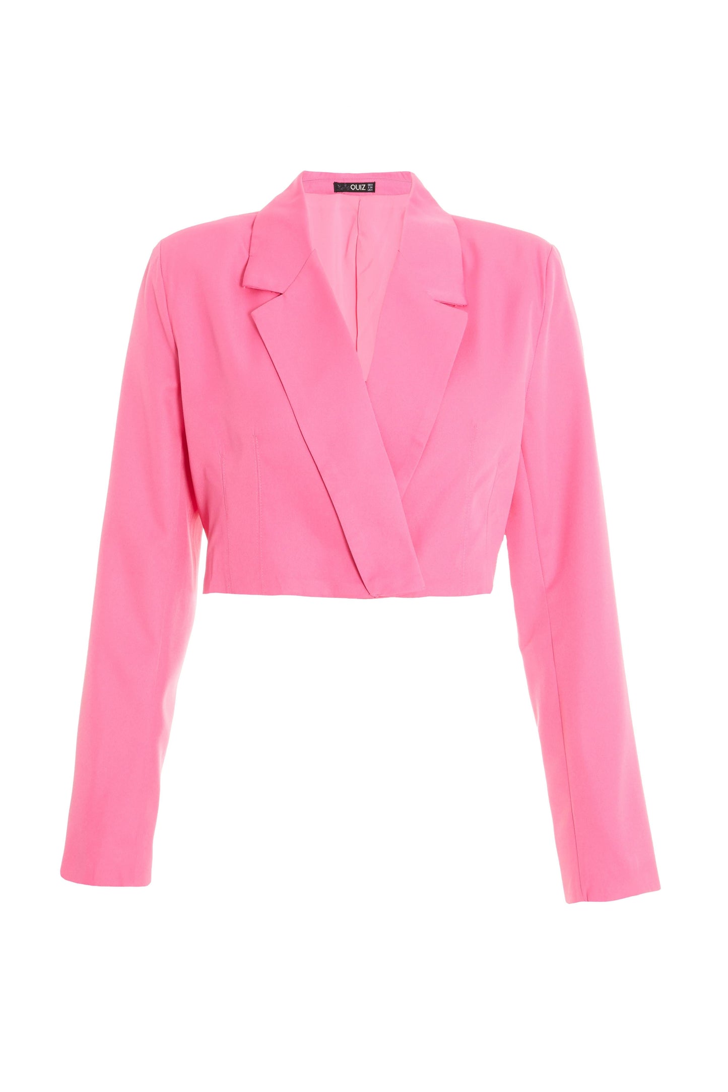 Pink Cropped Tailored Blazer â€” 12