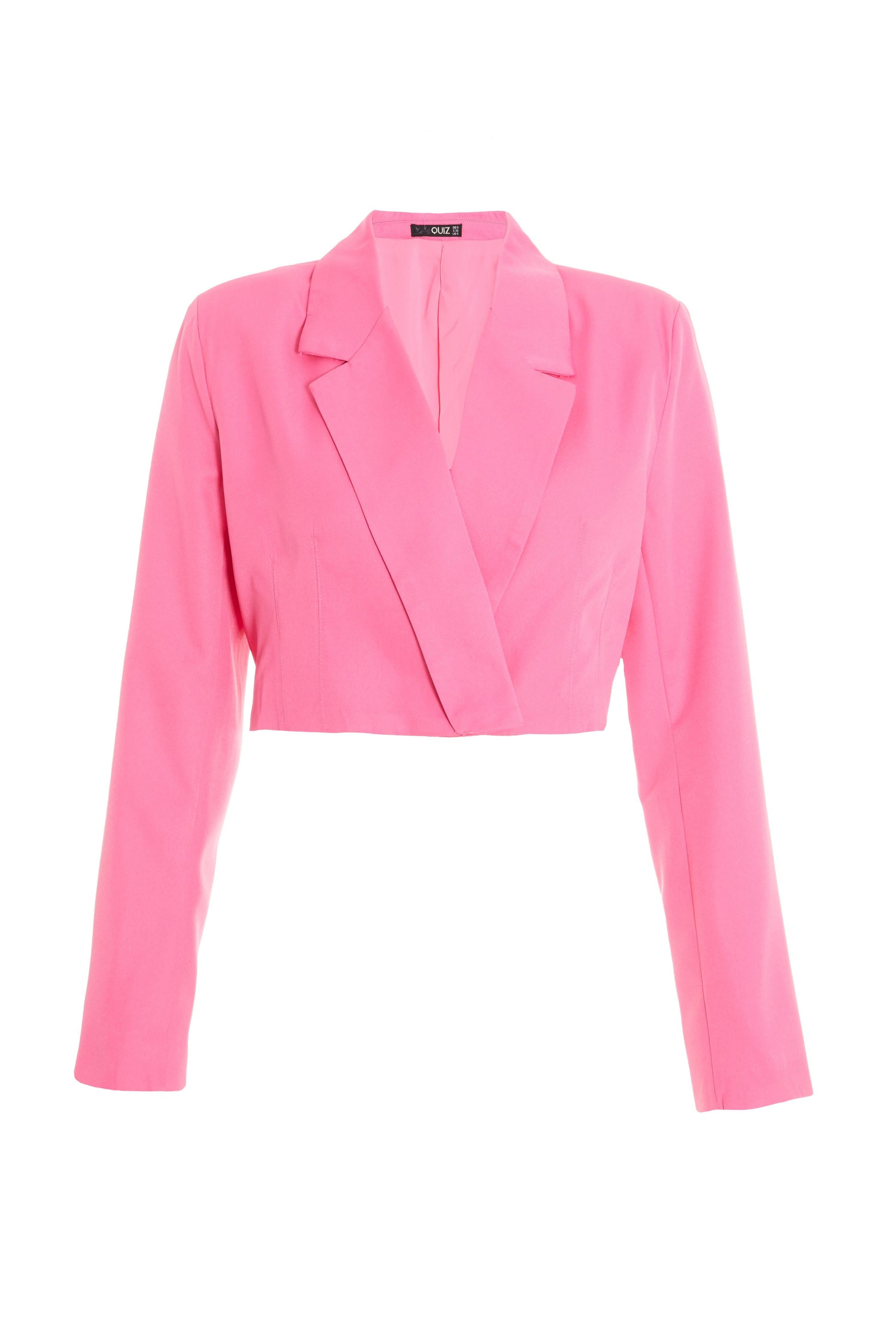 Pink Cropped Tailored Blazer â€” 12