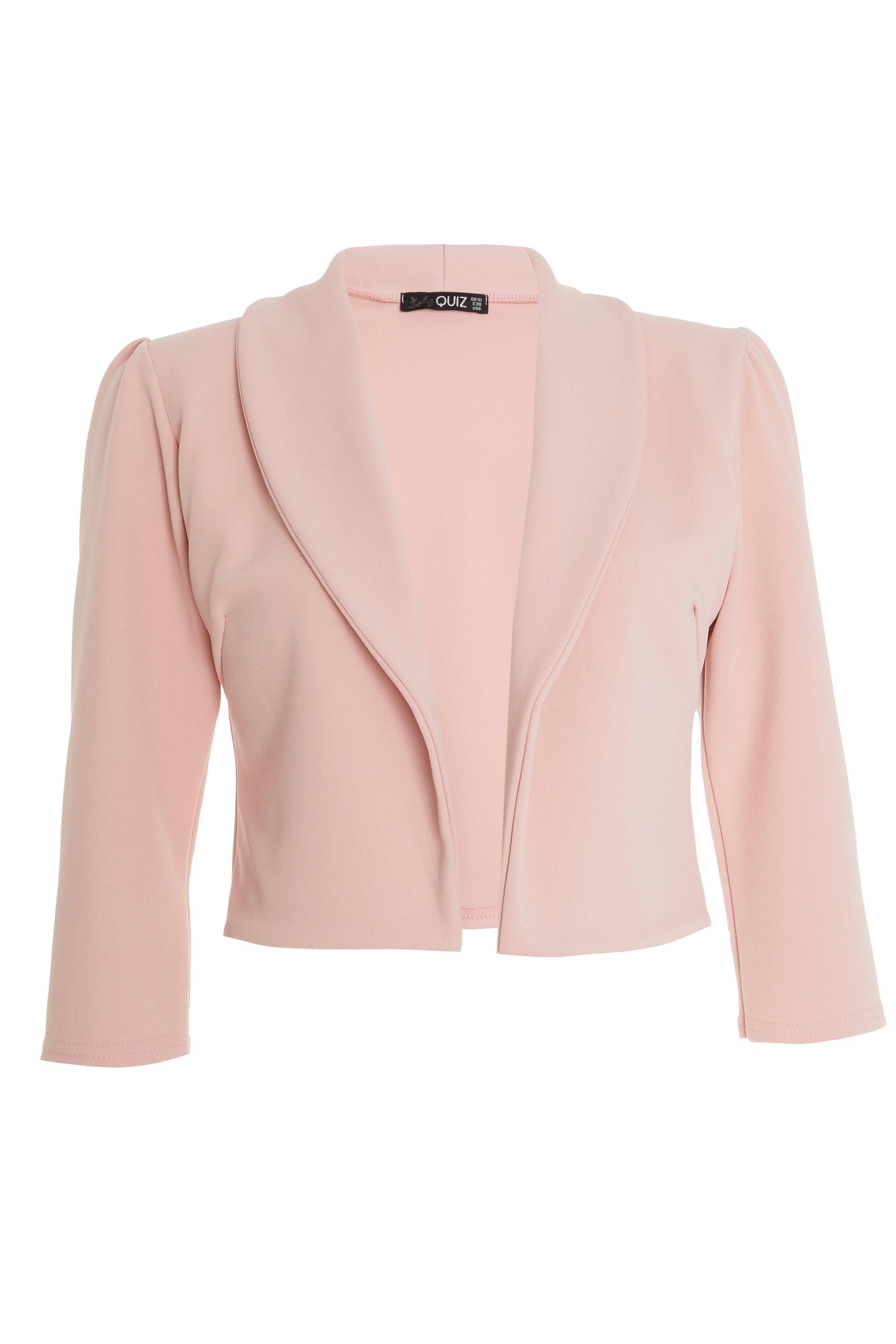 Pink Shawl Collar Crop Jacket