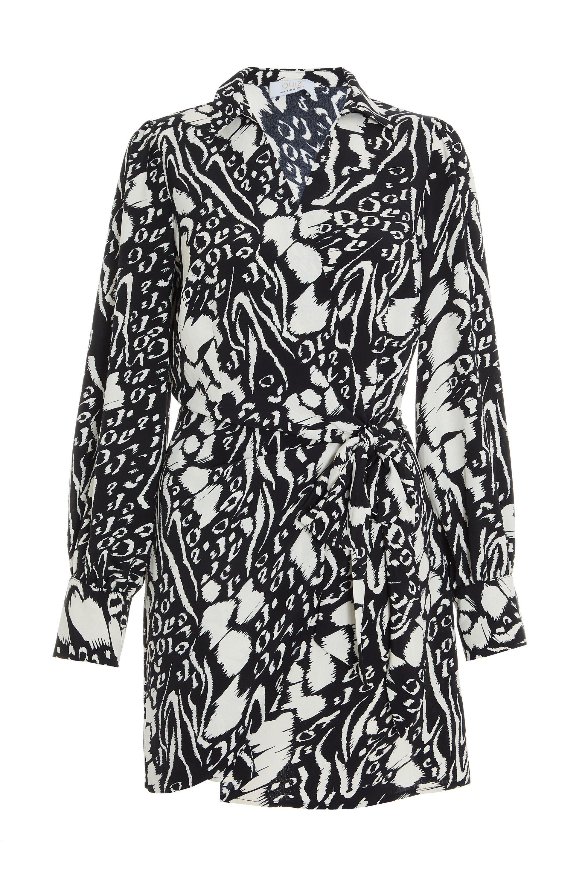 Petite Animal Print Mini Dress — BLACK / S Small 6