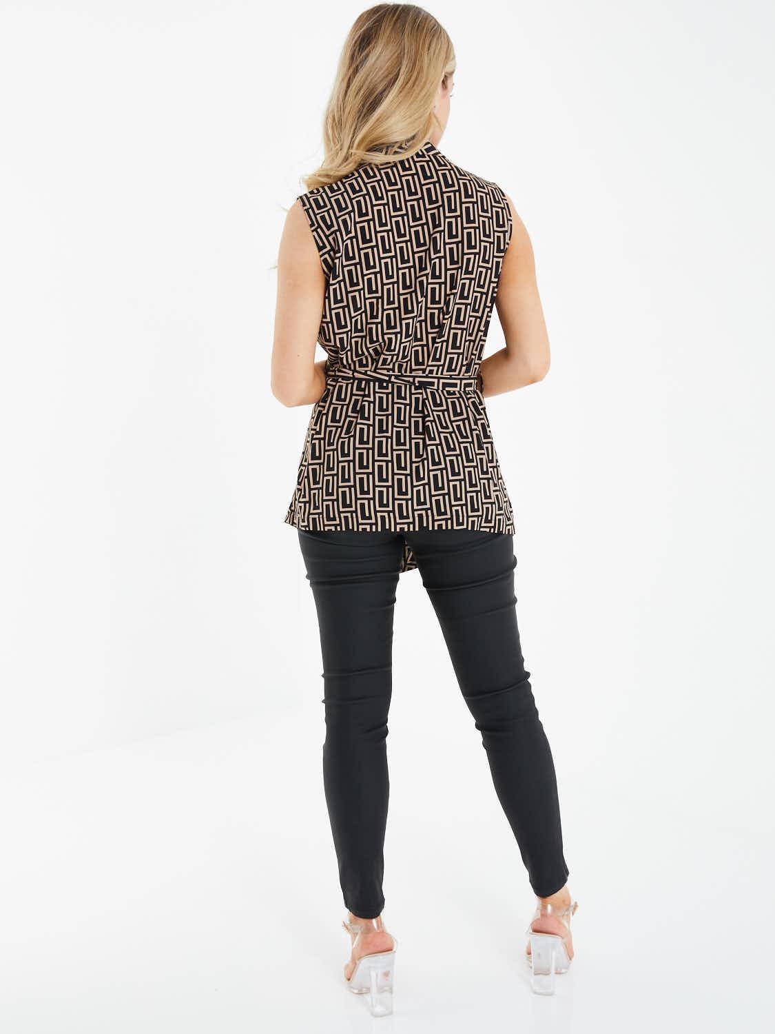 Black/Stone Geo Woven Wrap Sleeves Jacket — 12