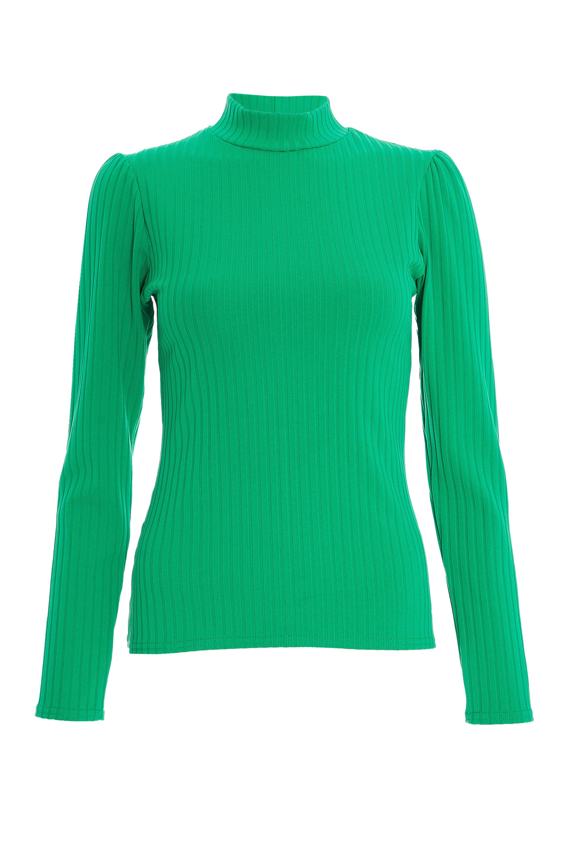 Ribbed Turtleneck Top — LIGHT GREEN / S Small 6