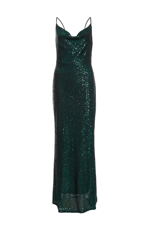 Petite Green Sequin Maxi Dress