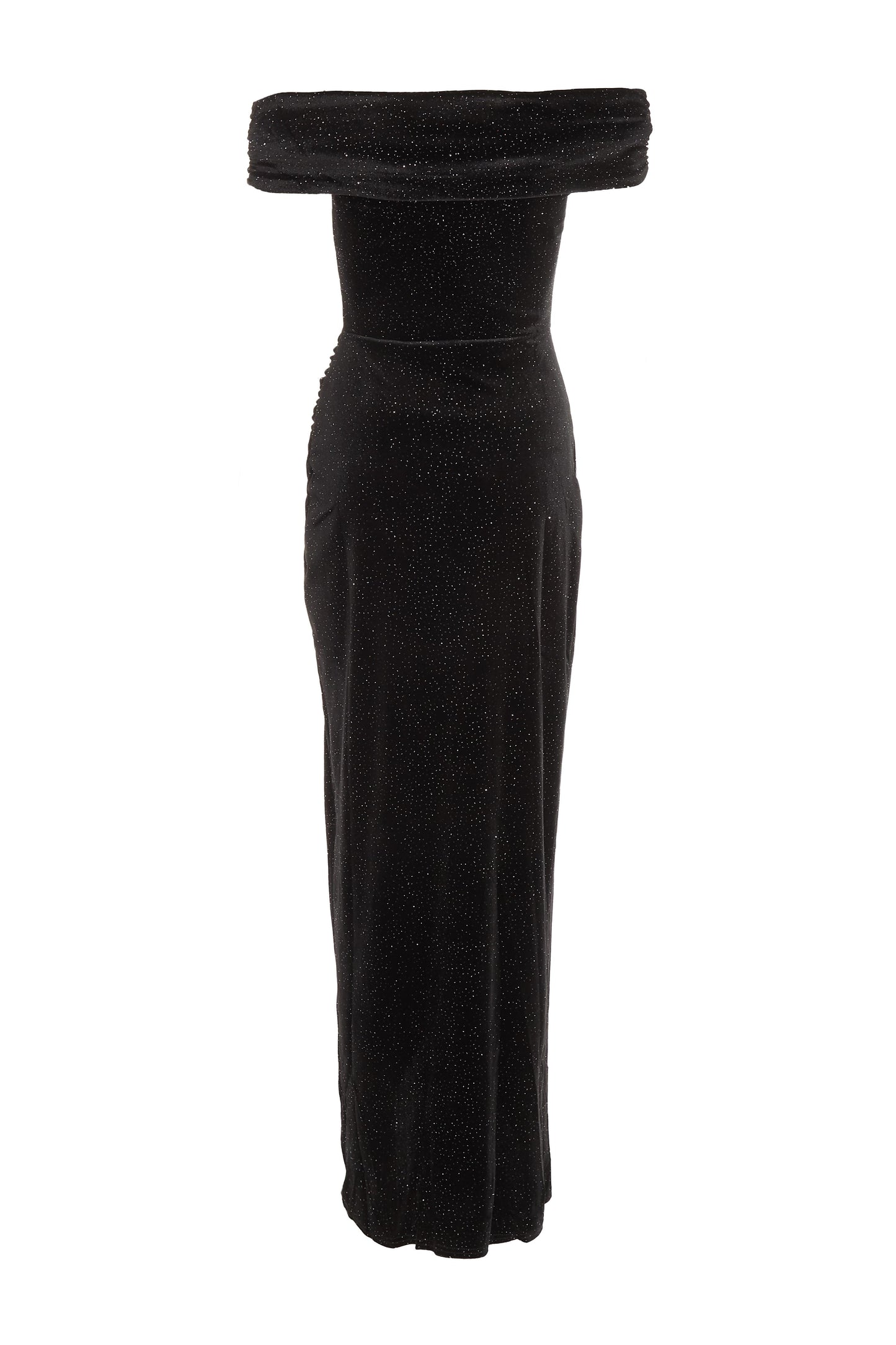 Black Glitter Velvet Maxi Dress