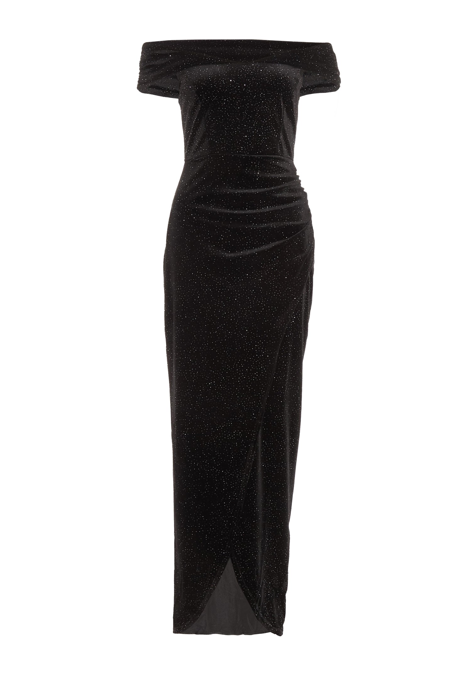 Black Glitter Velvet Maxi Dress