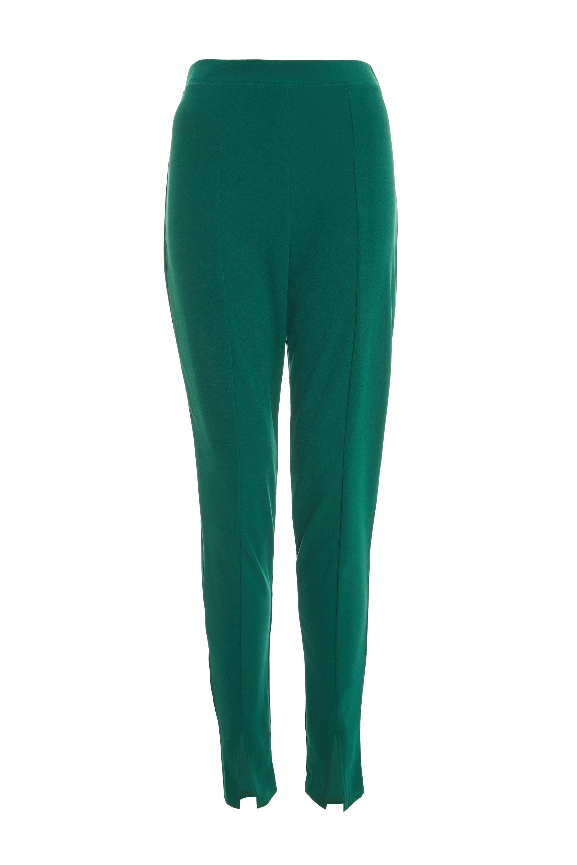 Bottle Green Split Front Trousers — 10