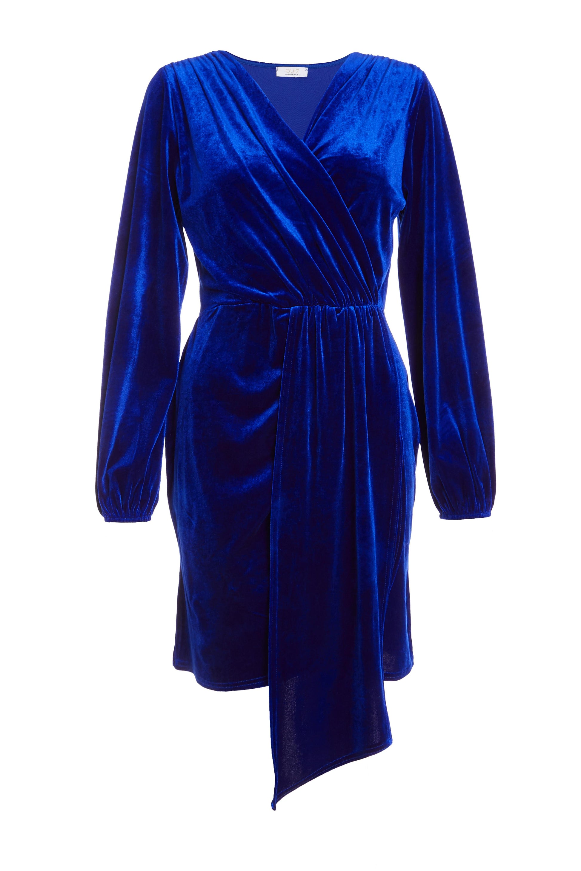 Royal Blue Velvet Sash Bodycon Dress â€” 12