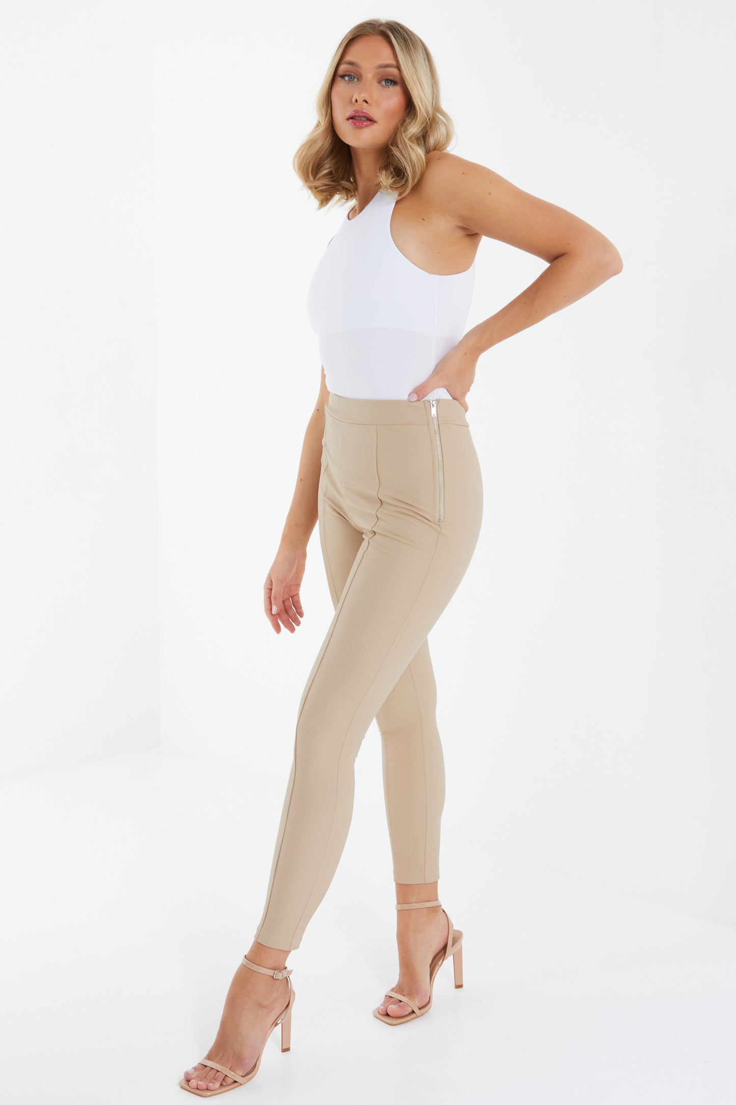 Stone Seam Detail Zip Side Legging