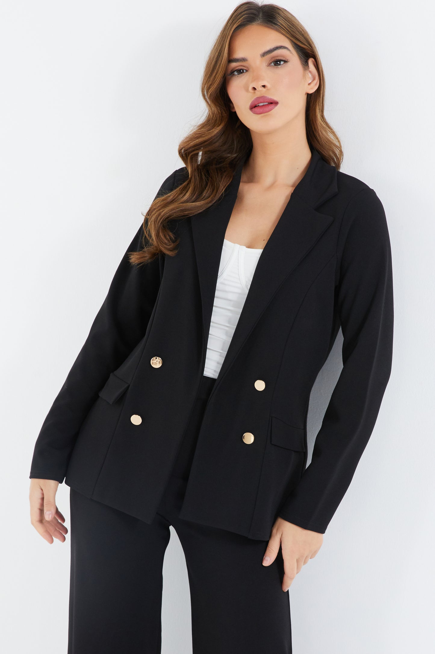 Black Four Button Blazer