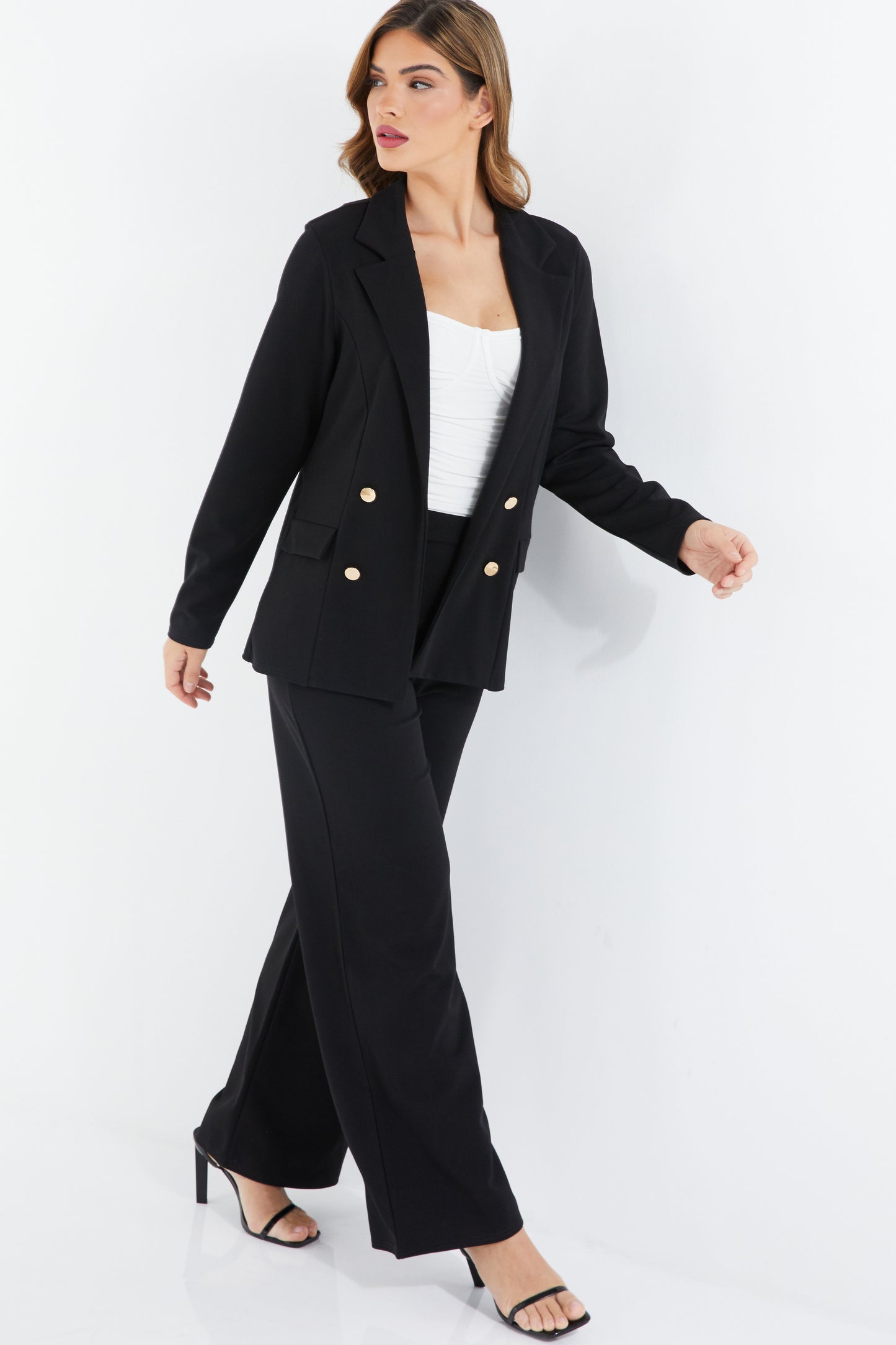 Black Four Button Blazer