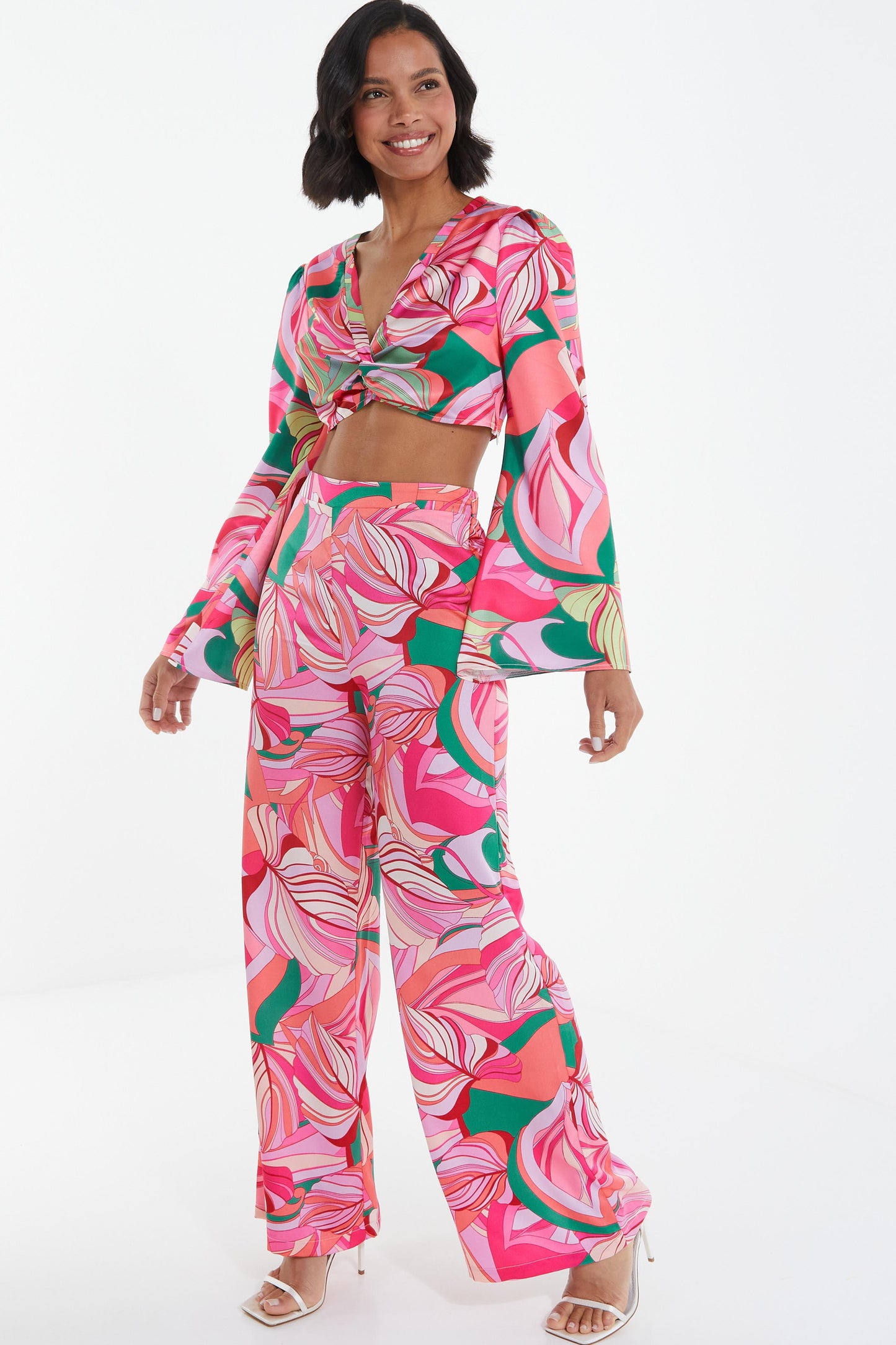 Pink Scarf Print Top â€” 8