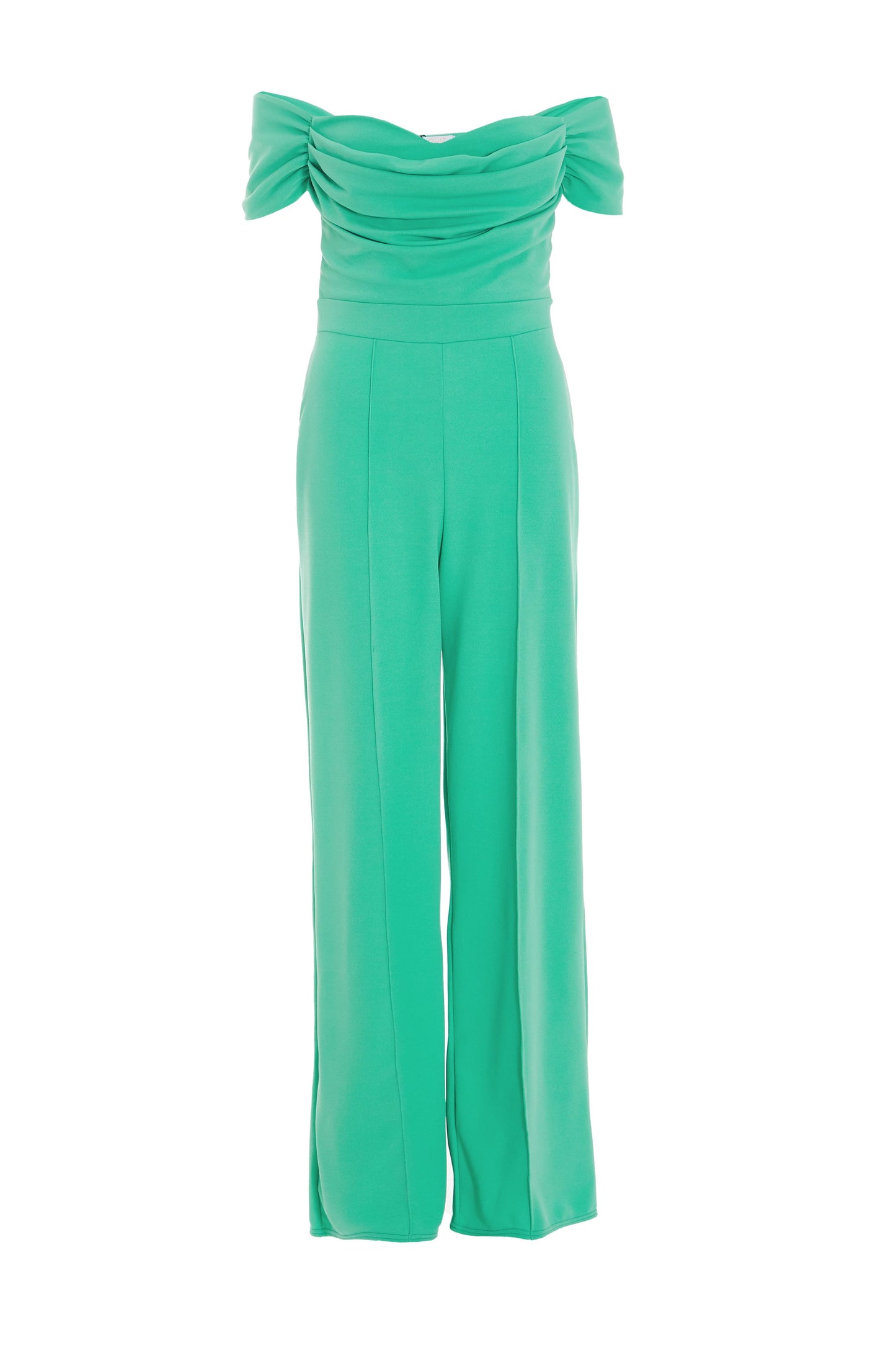 Green Bardot Palazzo Jumpsuit â€” 14