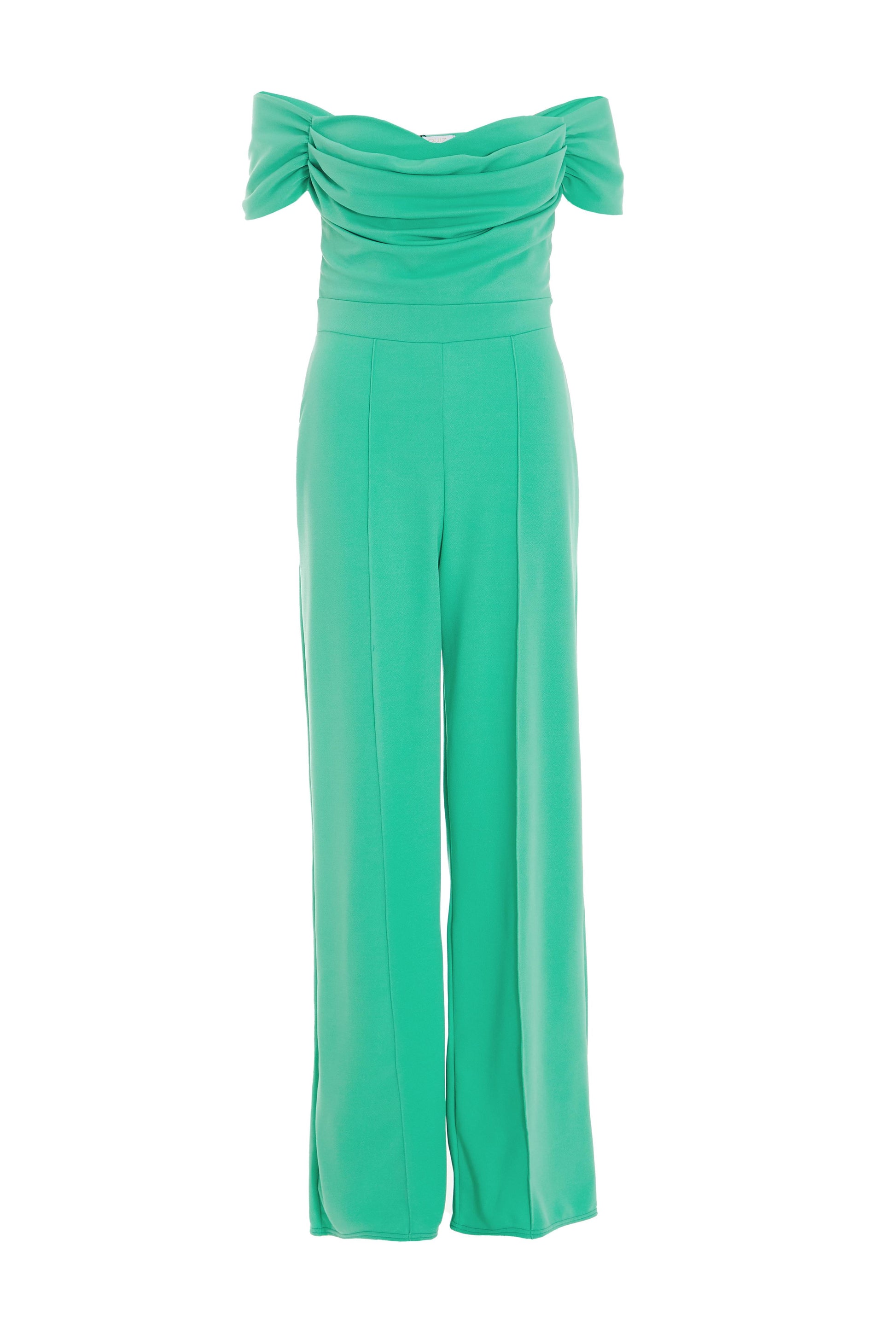 Green Bardot Palazzo Jumpsuit â€” 14